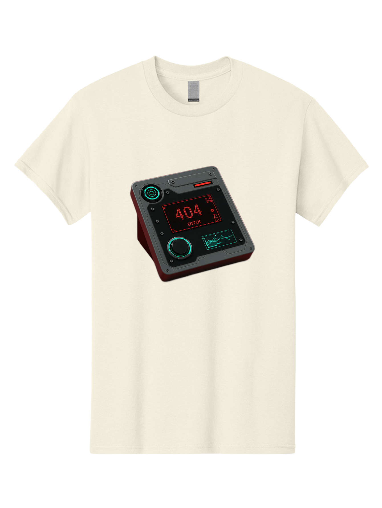 404-Error-4 Men'S Graphic Tee, 100% Cotton, Comfortable Casual Summer Wear, Machine Washable, Futuristic Device, 404 Error Message, Neon Lights, Digital Display, Error Screen, Cyberpunk Technology, Glitchy Interface, High-Tech Gadget Baa078 25
