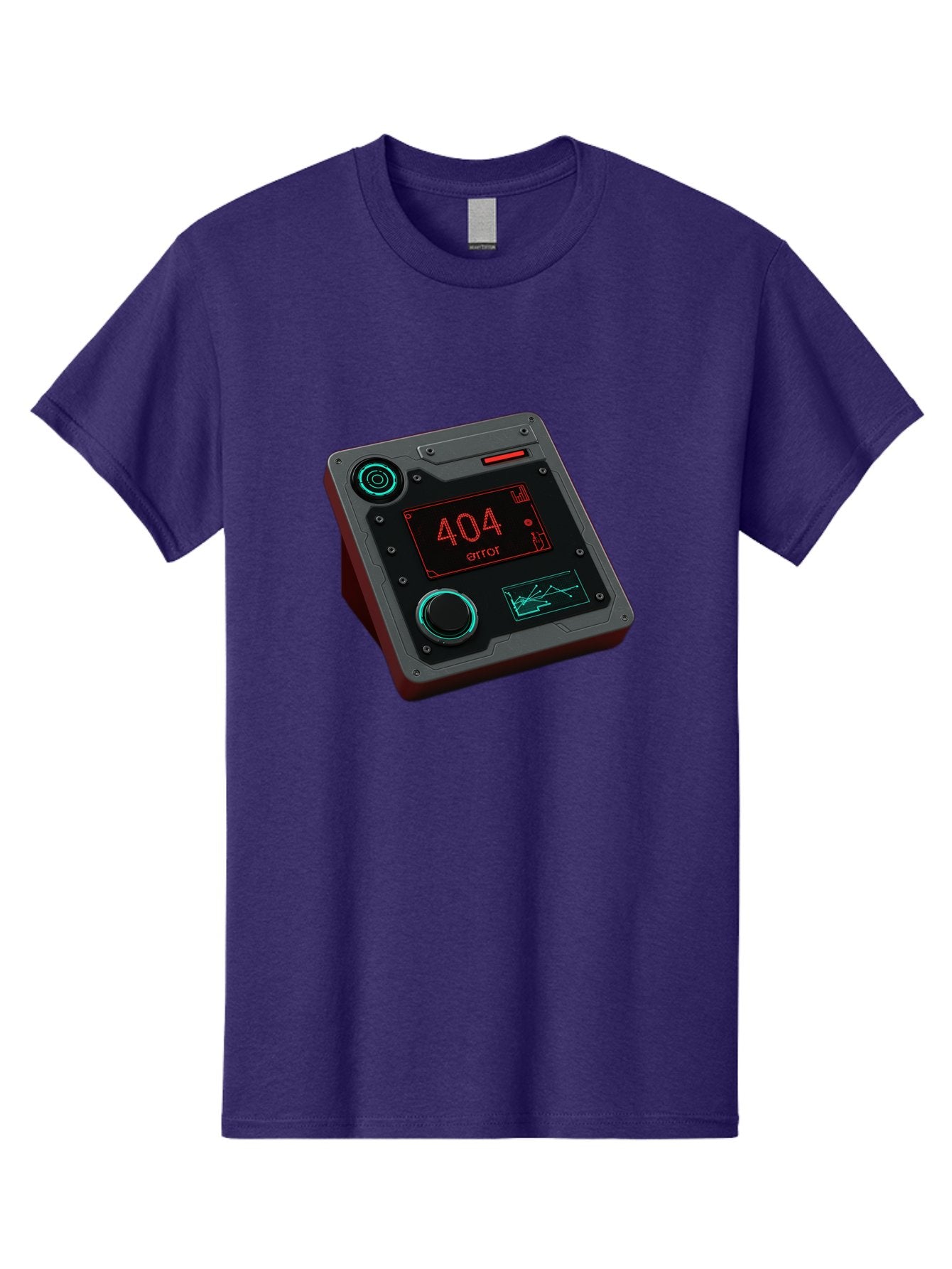 404-Error-4 Men'S Graphic Tee, 100% Cotton, Comfortable Casual Summer Wear, Machine Washable, Futuristic Device, 404 Error Message, Neon Lights, Digital Display, Error Screen, Cyberpunk Technology, Glitchy Interface, High-Tech Gadget Baa078 5
