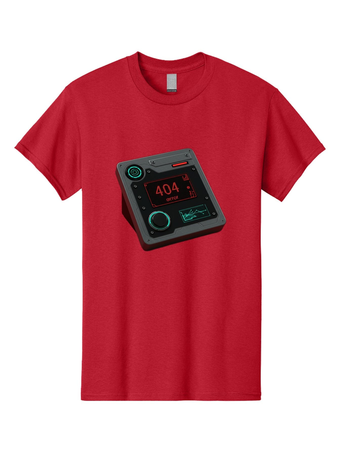 404-Error-4 Men'S Graphic Tee, 100% Cotton, Comfortable Casual Summer Wear, Machine Washable, Futuristic Device, 404 Error Message, Neon Lights, Digital Display, Error Screen, Cyberpunk Technology, Glitchy Interface, High-Tech Gadget Baa078 4