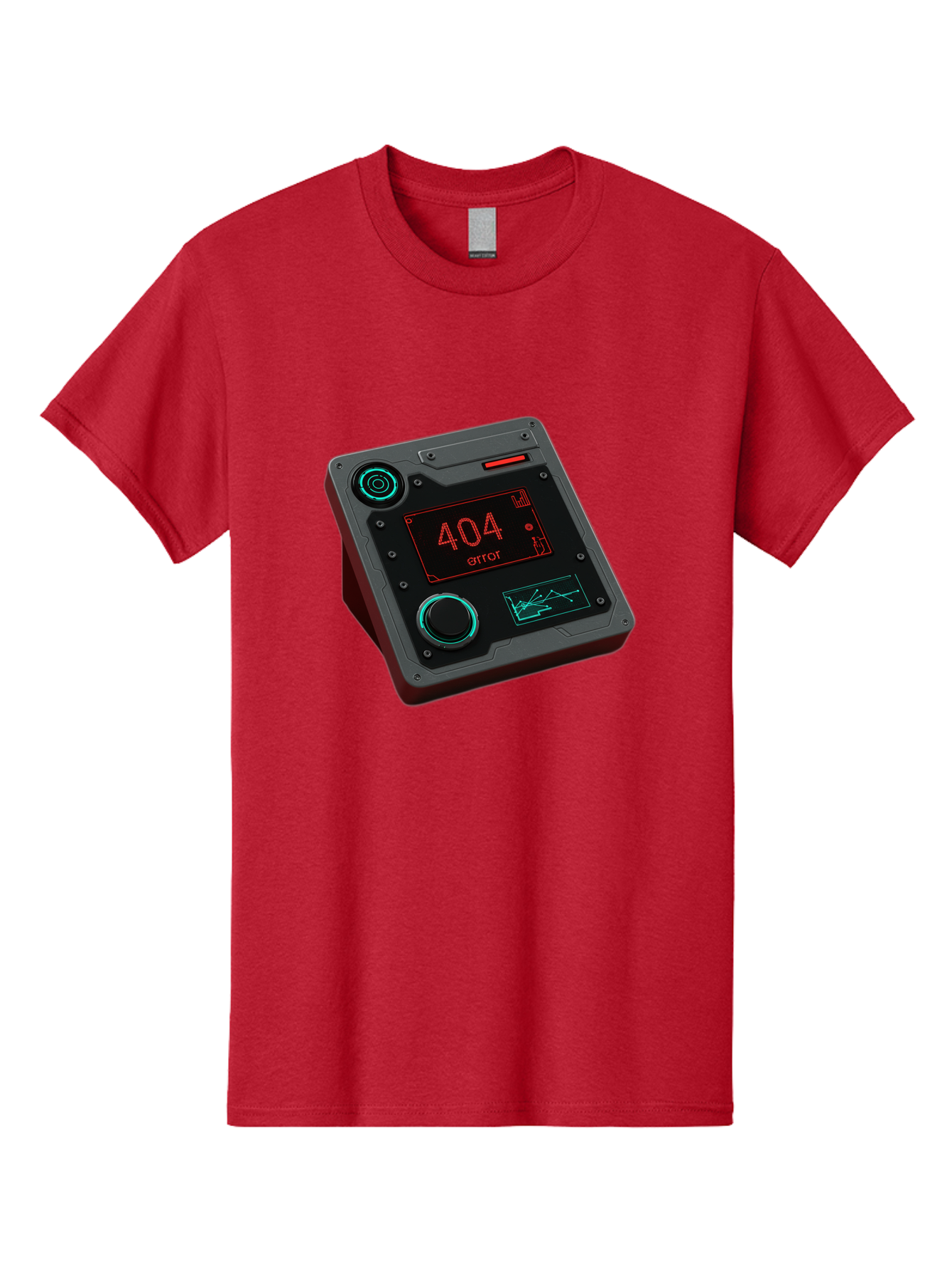 404-Error-4 Men'S Graphic Tee, 100% Cotton, Comfortable Casual Summer Wear, Machine Washable, Futuristic Device, 404 Error Message, Neon Lights, Digital Display, Error Screen, Cyberpunk Technology, Glitchy Interface, High-Tech Gadget Baa078 23