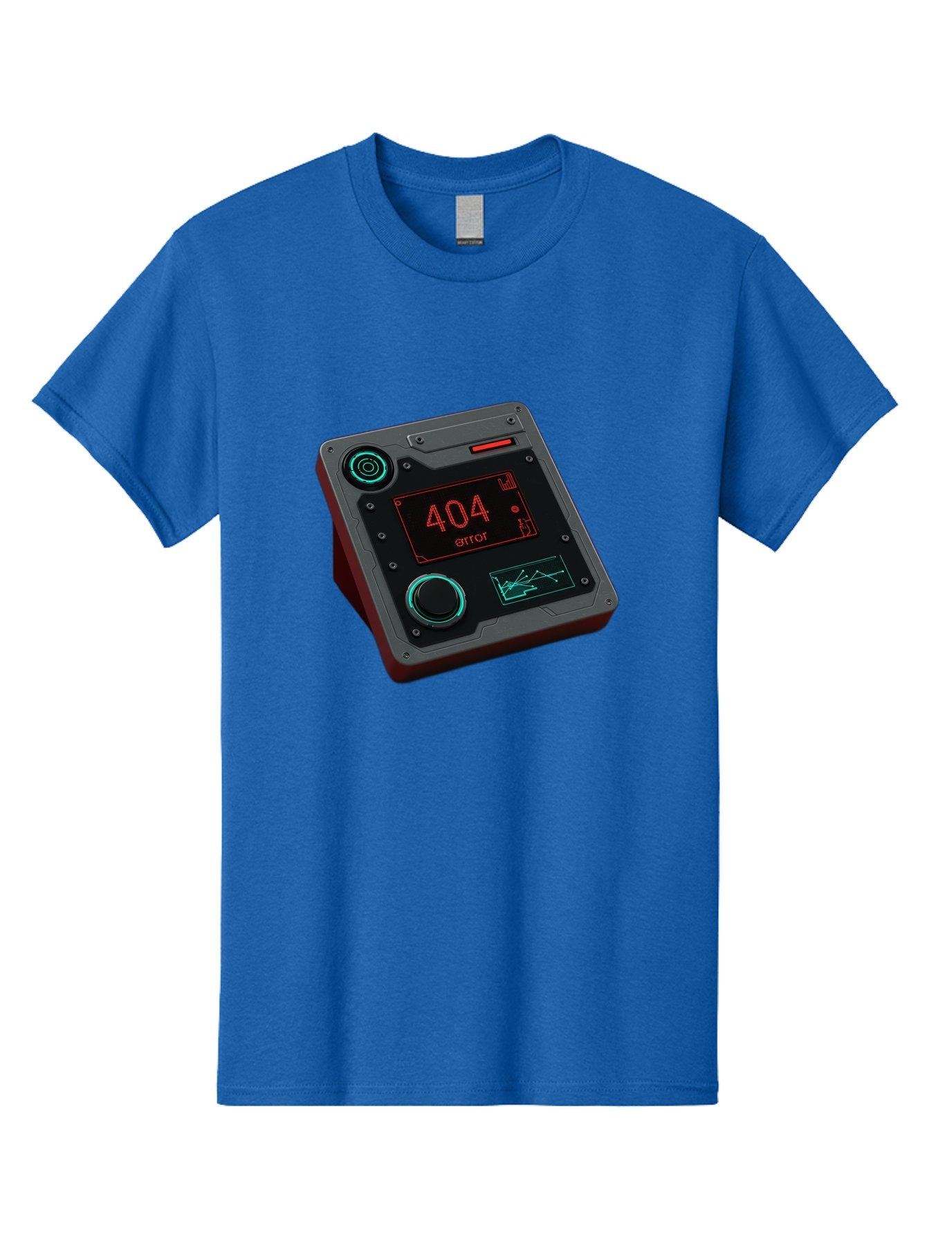404-Error-4 Men'S Graphic Tee, 100% Cotton, Comfortable Casual Summer Wear, Machine Washable, Futuristic Device, 404 Error Message, Neon Lights, Digital Display, Error Screen, Cyberpunk Technology, Glitchy Interface, High-Tech Gadget Baa078 12