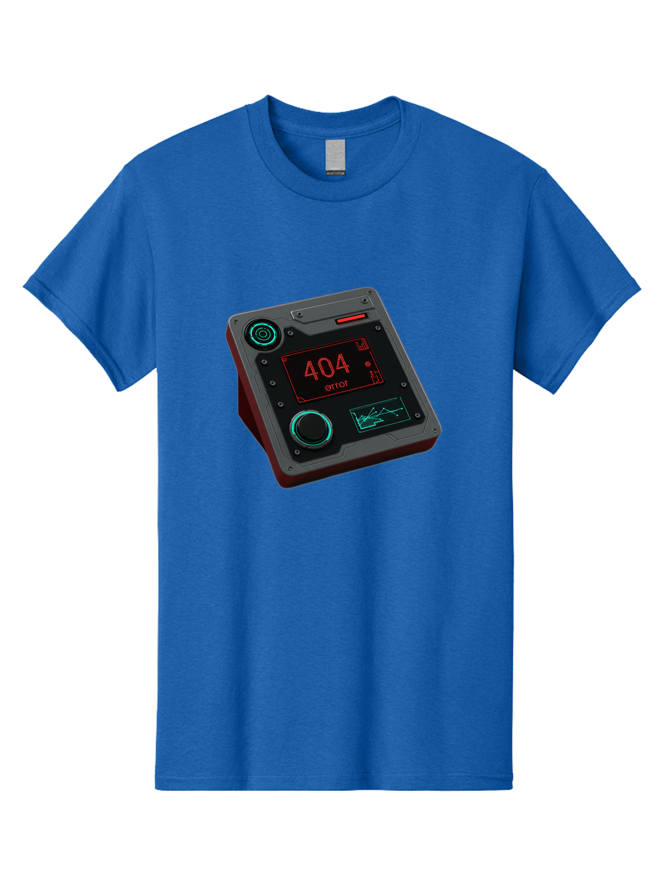 404-Error-4 Men'S Graphic Tee, 100% Cotton, Comfortable Casual Summer Wear, Machine Washable, Futuristic Device, 404 Error Message, Neon Lights, Digital Display, Error Screen, Cyberpunk Technology, Glitchy Interface, High-Tech Gadget Baa078 5