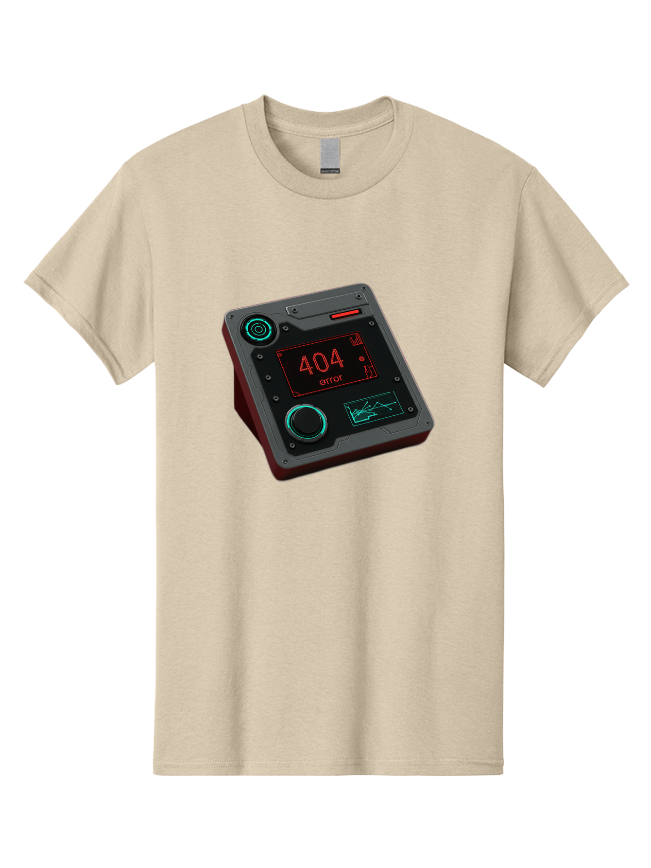 404-Error-4 Men'S Graphic Tee, 100% Cotton, Comfortable Casual Summer Wear, Machine Washable, Futuristic Device, 404 Error Message, Neon Lights, Digital Display, Error Screen, Cyberpunk Technology, Glitchy Interface, High-Tech Gadget Baa078 19