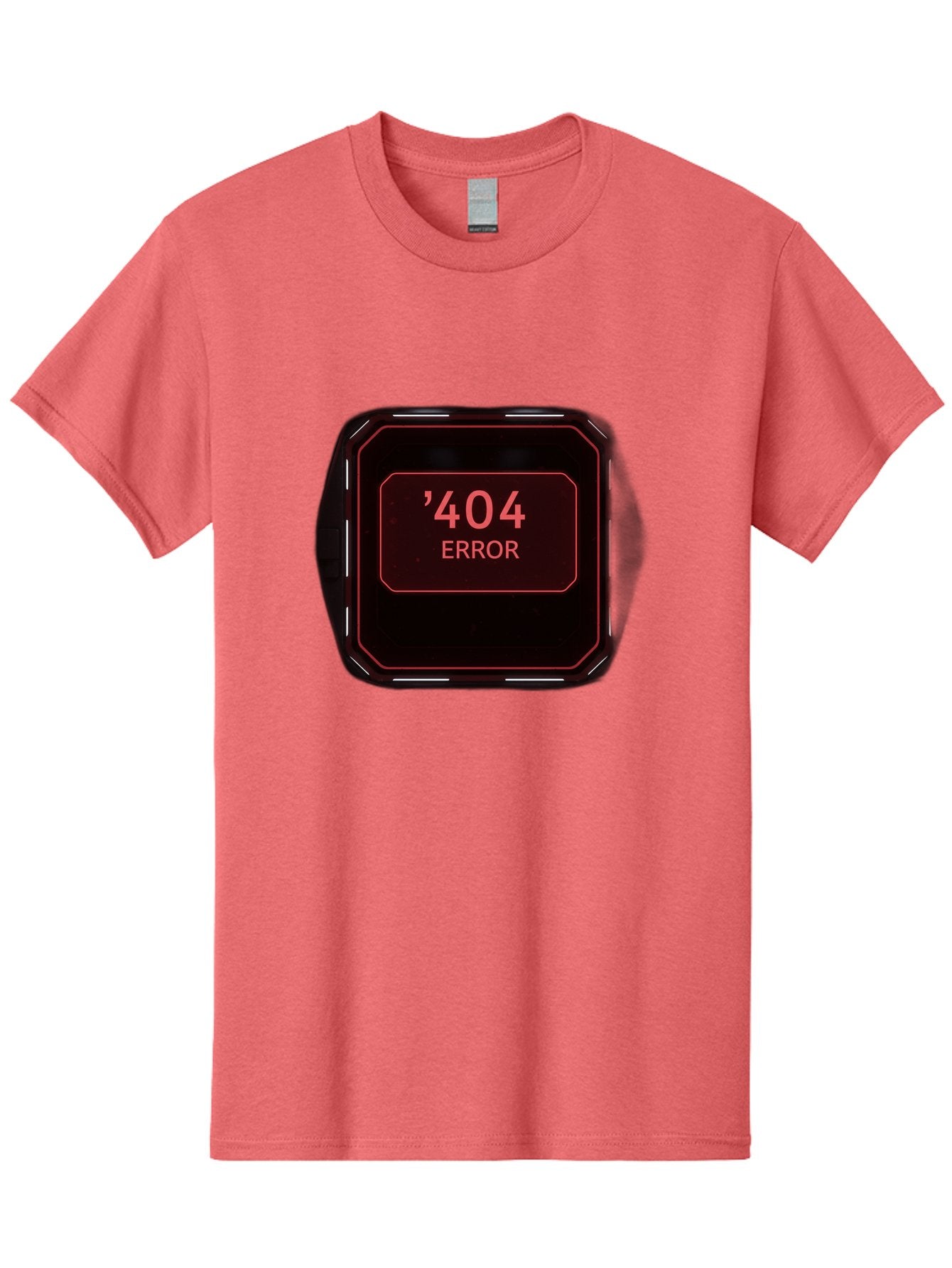 404-Error-5 Men'S Graphic Tee, 100% Cotton, Comfortable Casual Summer Wear, Machine Washable, 404 Error Message, Error Page, Website Error, Page Not Found, Futuristic Design, Digital Glitch, Red Neon Lights, Cyberpunk Aesthetic, Baa079 5