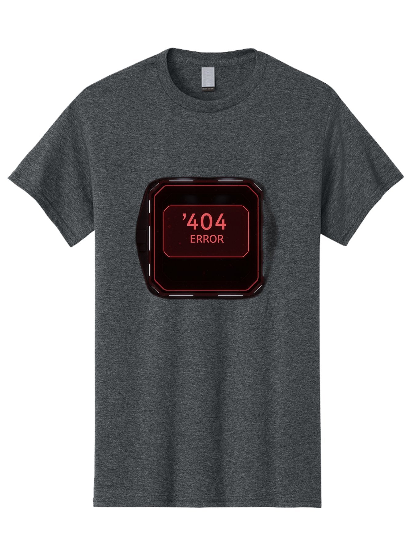 404-Error-5 Men'S Graphic Tee, 100% Cotton, Comfortable Casual Summer Wear, Machine Washable, 404 Error Message, Error Page, Website Error, Page Not Found, Futuristic Design, Digital Glitch, Red Neon Lights, Cyberpunk Aesthetic, Baa079