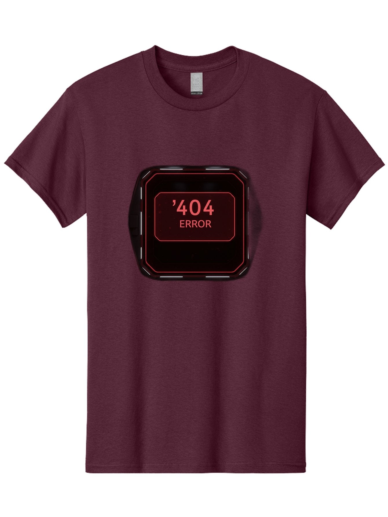 404-Error-5 Men'S Graphic Tee, 100% Cotton, Comfortable Casual Summer Wear, Machine Washable, 404 Error Message, Error Page, Website Error, Page Not Found, Futuristic Design, Digital Glitch, Red Neon Lights, Cyberpunk Aesthetic, Baa079 12