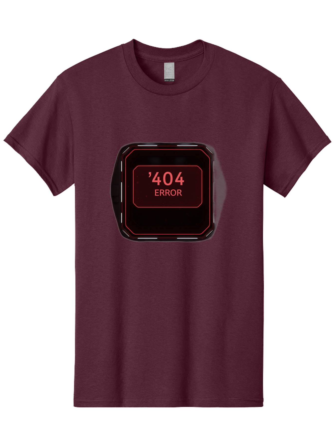 404-Error-5 Men'S Graphic Tee, 100% Cotton, Comfortable Casual Summer Wear, Machine Washable, 404 Error Message, Error Page, Website Error, Page Not Found, Futuristic Design, Digital Glitch, Red Neon Lights, Cyberpunk Aesthetic, Baa079 5