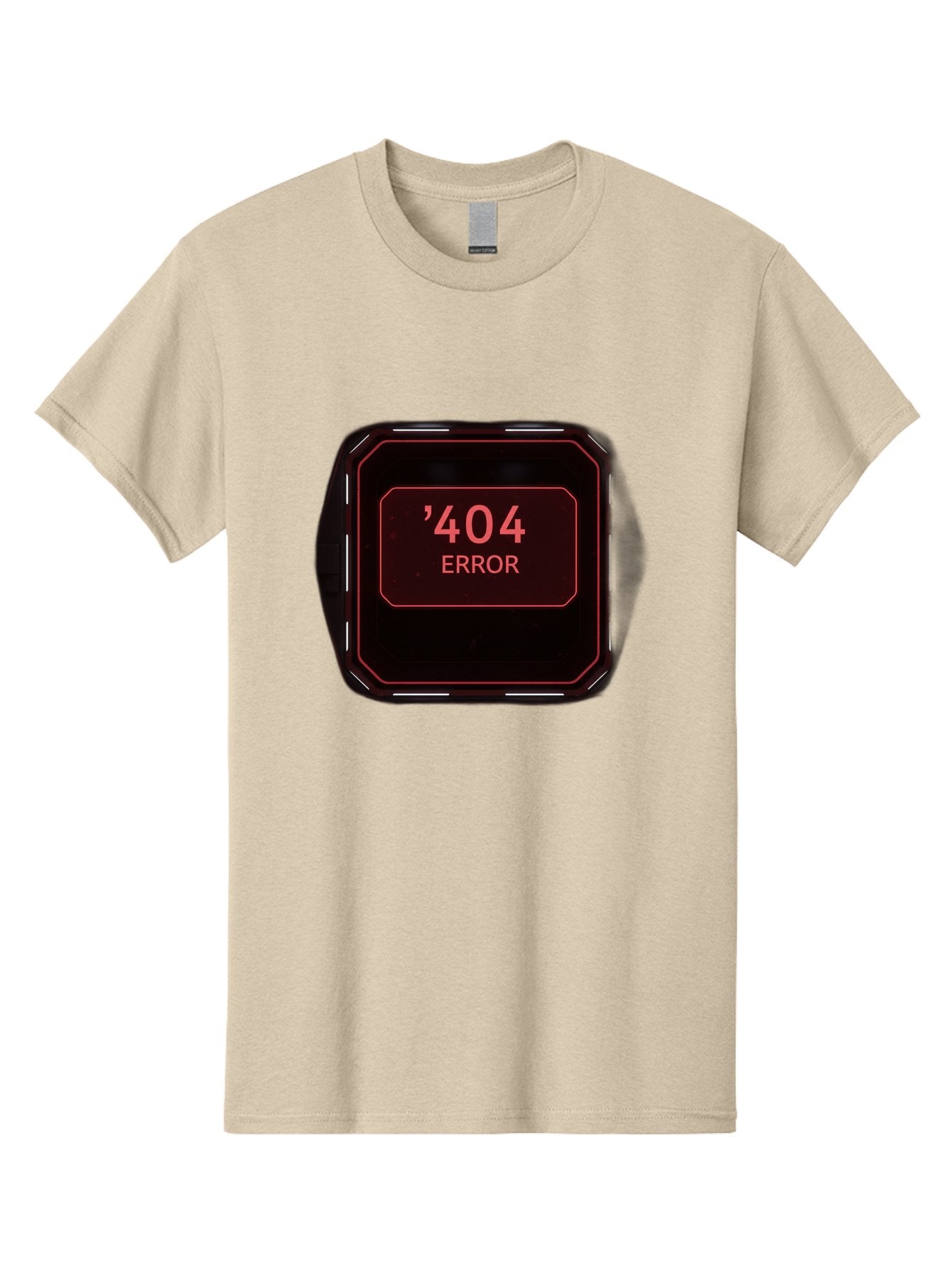 404-Error-5 Men'S Graphic Tee, 100% Cotton, Comfortable Casual Summer Wear, Machine Washable, 404 Error Message, Error Page, Website Error, Page Not Found, Futuristic Design, Digital Glitch, Red Neon Lights, Cyberpunk Aesthetic, Baa079 15