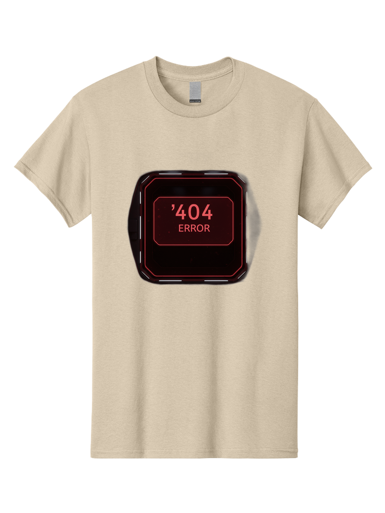 404-Error-5 Men'S Graphic Tee, 100% Cotton, Comfortable Casual Summer Wear, Machine Washable, 404 Error Message, Error Page, Website Error, Page Not Found, Futuristic Design, Digital Glitch, Red Neon Lights, Cyberpunk Aesthetic, Baa079