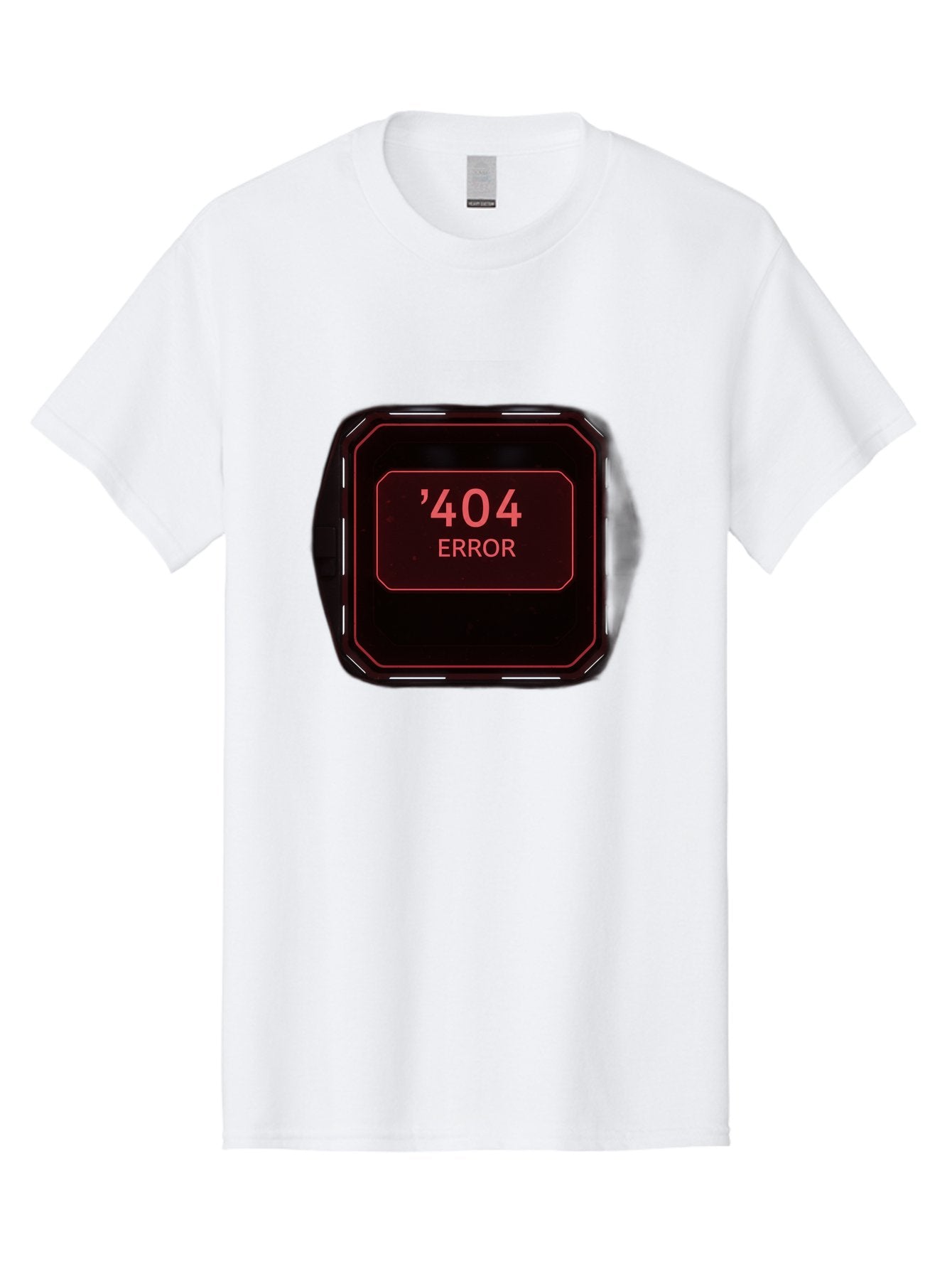 404-Error-5 Men'S Graphic Tee, 100% Cotton, Comfortable Casual Summer Wear, Machine Washable, 404 Error Message, Error Page, Website Error, Page Not Found, Futuristic Design, Digital Glitch, Red Neon Lights, Cyberpunk Aesthetic, Baa079 3