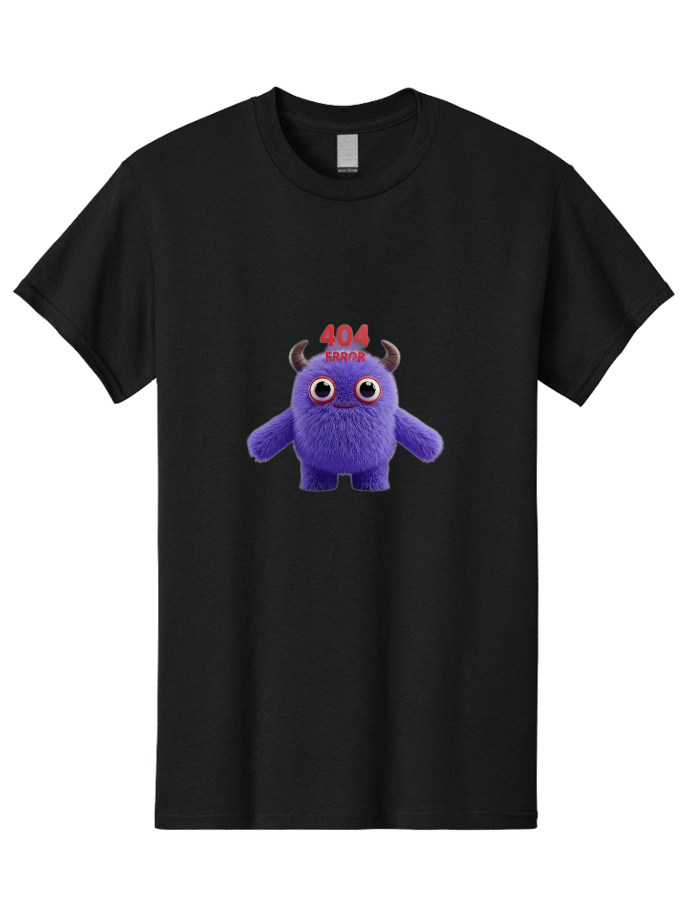404-Error-9 Men'S Graphic Tee, 100% Cotton, Comfortable Casual Summer Wear, Machine Washable, Purple Monster With Horns, 404 Error Message, Cartoon Character, Funny Illustration, Error Page, Page Not Found, Playful Design, Whimsical Creature Baa083 19