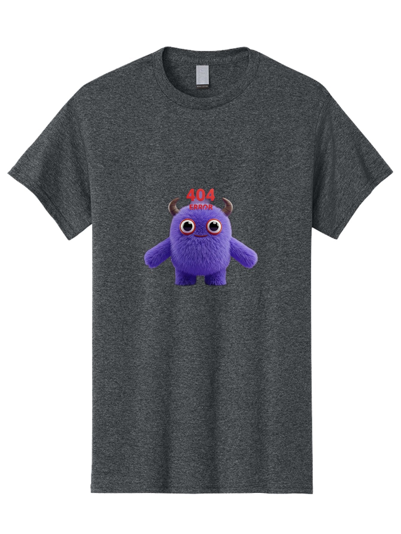 404-Error-9 Men'S Graphic Tee, 100% Cotton, Comfortable Casual Summer Wear, Machine Washable, Purple Monster With Horns, 404 Error Message, Cartoon Character, Funny Illustration, Error Page, Page Not Found, Playful Design, Whimsical Creature Baa083 7