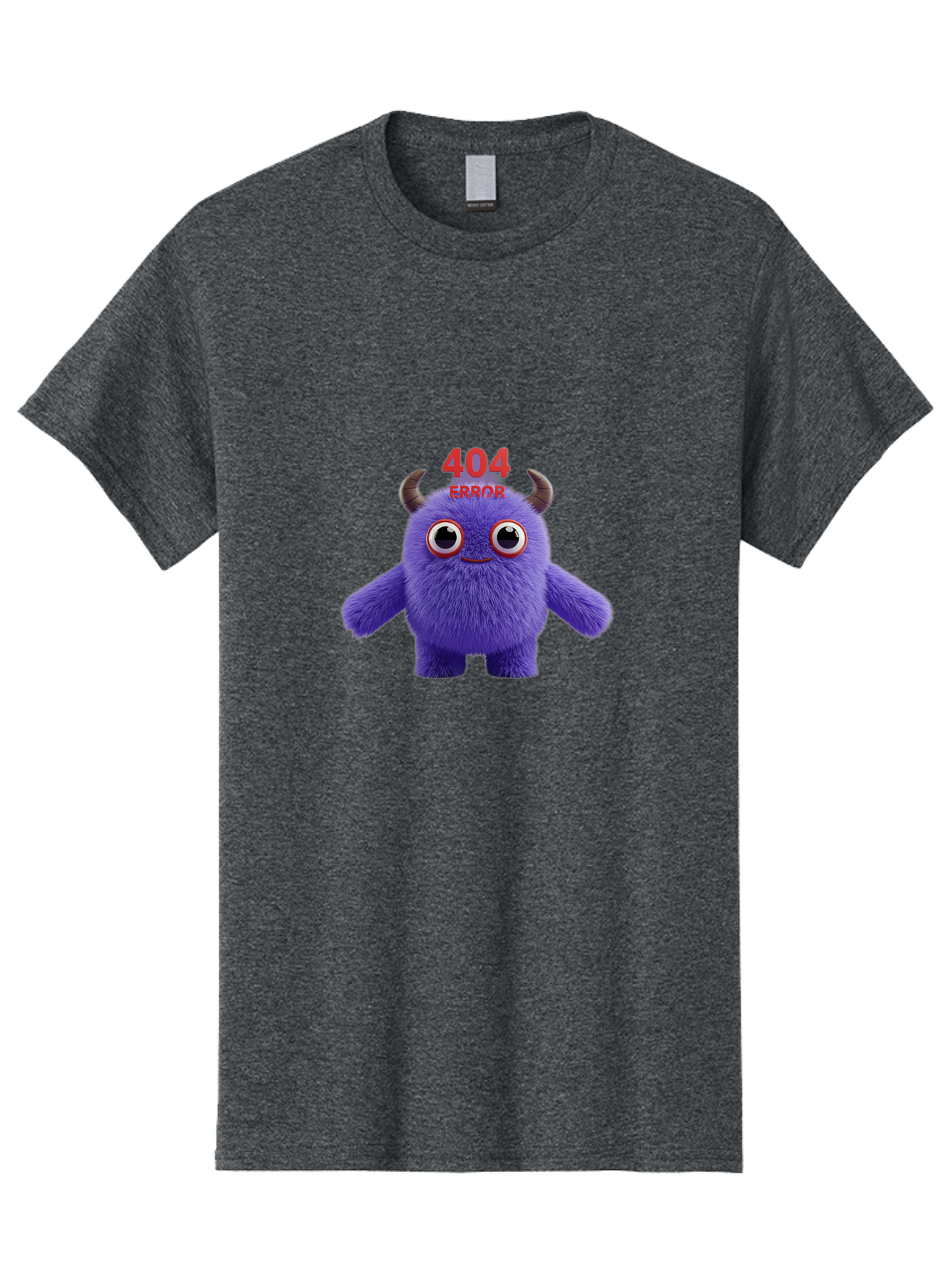 404-Error-9 Men'S Graphic Tee, 100% Cotton, Comfortable Casual Summer Wear, Machine Washable, Purple Monster With Horns, 404 Error Message, Cartoon Character, Funny Illustration, Error Page, Page Not Found, Playful Design, Whimsical Creature Baa083 25