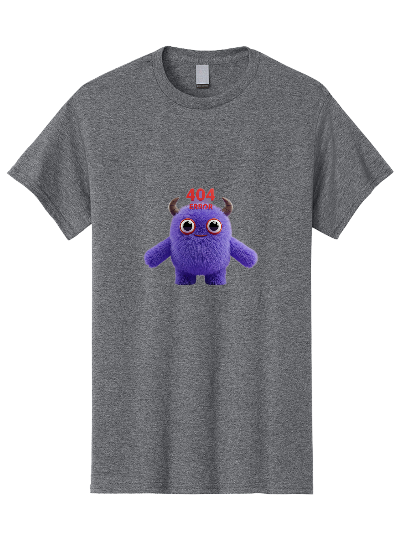 404-Error-9 Men'S Graphic Tee, 100% Cotton, Comfortable Casual Summer Wear, Machine Washable, Purple Monster With Horns, 404 Error Message, Cartoon Character, Funny Illustration, Error Page, Page Not Found, Playful Design, Whimsical Creature Baa083 17