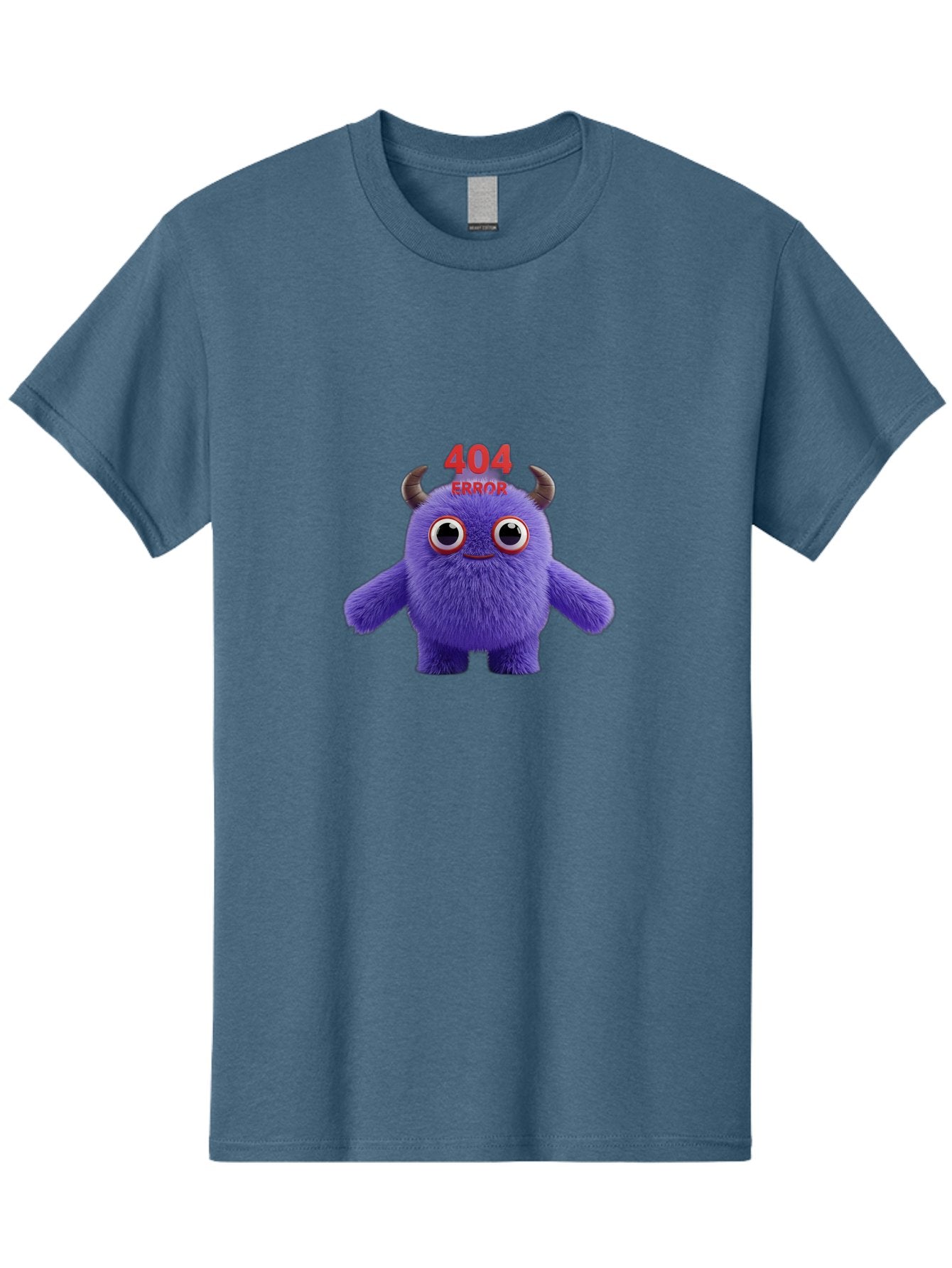 404-Error-9 Men'S Graphic Tee, 100% Cotton, Comfortable Casual Summer Wear, Machine Washable, Purple Monster With Horns, 404 Error Message, Cartoon Character, Funny Illustration, Error Page, Page Not Found, Playful Design, Whimsical Creature Baa083 9