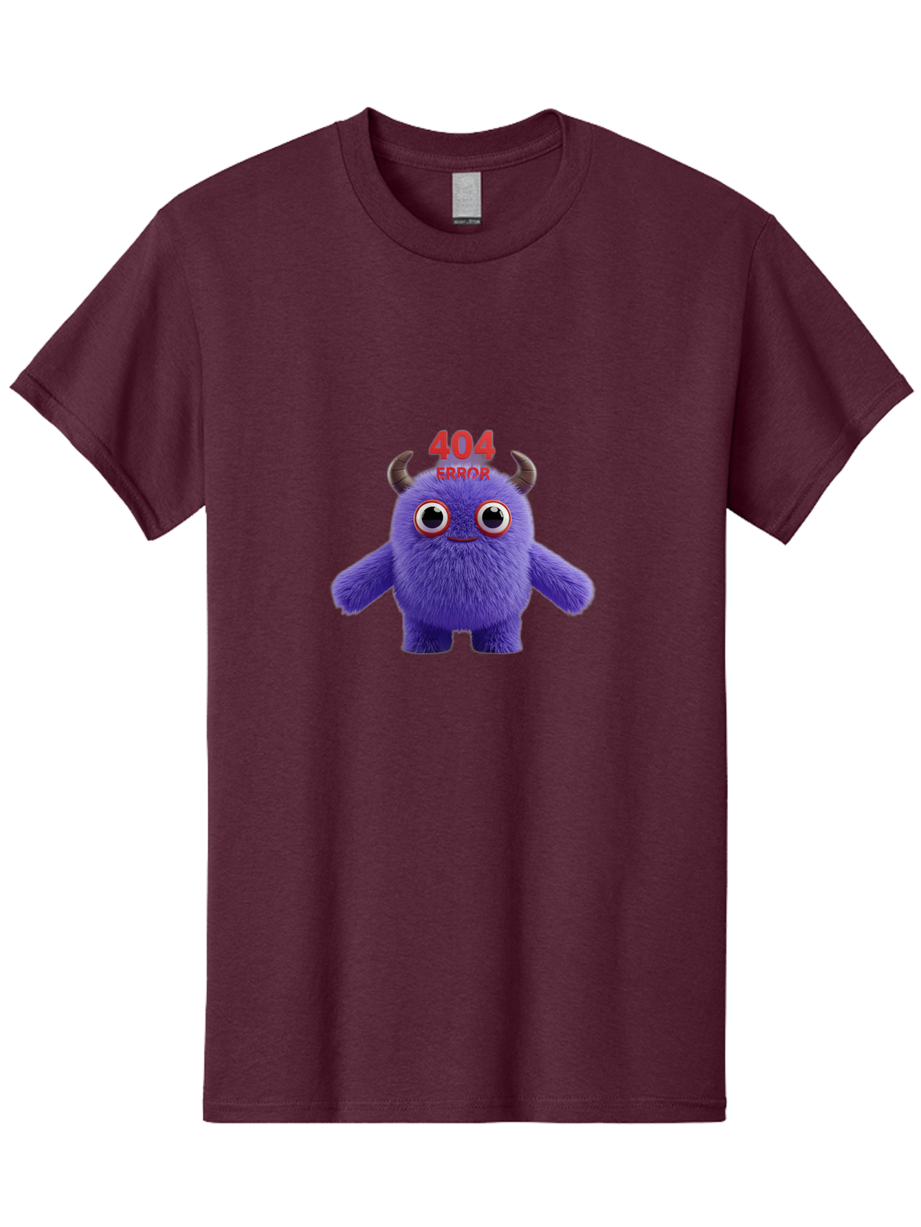 404-Error-9 Men'S Graphic Tee, 100% Cotton, Comfortable Casual Summer Wear, Machine Washable, Purple Monster With Horns, 404 Error Message, Cartoon Character, Funny Illustration, Error Page, Page Not Found, Playful Design, Whimsical Creature Baa083 29