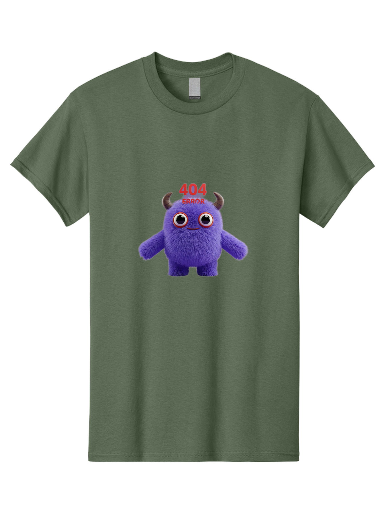 404-Error-9 Men'S Graphic Tee, 100% Cotton, Comfortable Casual Summer Wear, Machine Washable, Purple Monster With Horns, 404 Error Message, Cartoon Character, Funny Illustration, Error Page, Page Not Found, Playful Design, Whimsical Creature Baa083 7