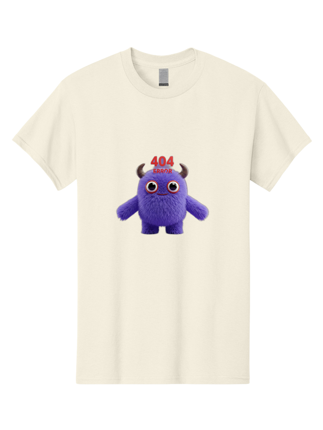404-Error-9 Men'S Graphic Tee, 100% Cotton, Comfortable Casual Summer Wear, Machine Washable, Purple Monster With Horns, 404 Error Message, Cartoon Character, Funny Illustration, Error Page, Page Not Found, Playful Design, Whimsical Creature Baa083 15