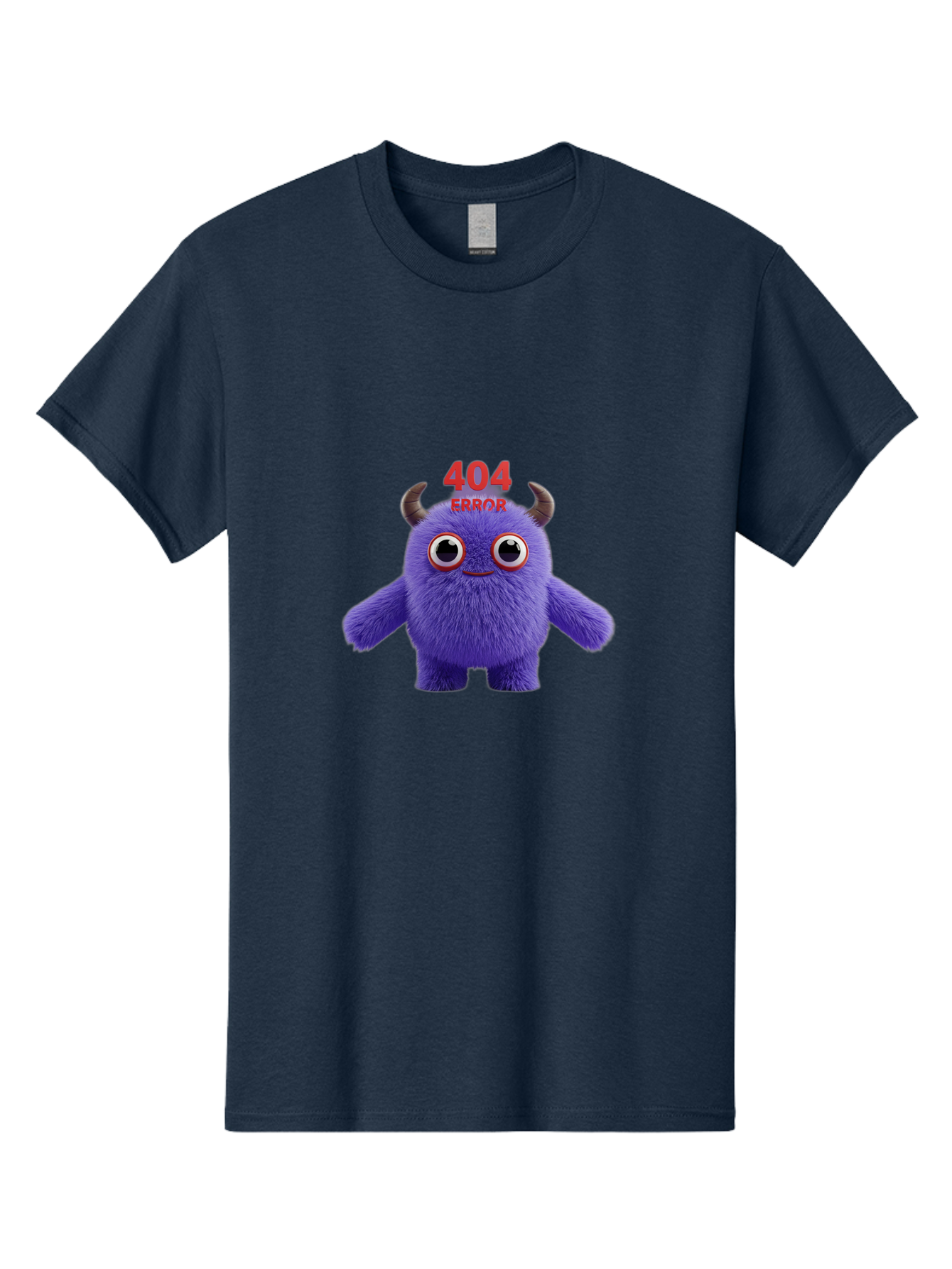 404-Error-9 Men'S Graphic Tee, 100% Cotton, Comfortable Casual Summer Wear, Machine Washable, Purple Monster With Horns, 404 Error Message, Cartoon Character, Funny Illustration, Error Page, Page Not Found, Playful Design, Whimsical Creature Baa083 23