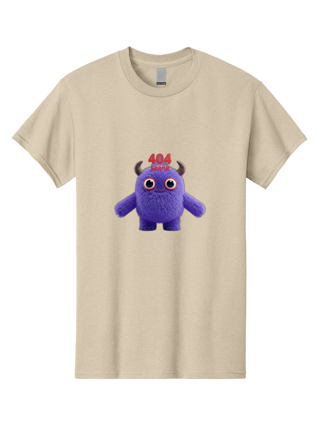 404-Error-9 Men'S Graphic Tee, 100% Cotton, Comfortable Casual Summer Wear, Machine Washable, Purple Monster With Horns, 404 Error Message, Cartoon Character, Funny Illustration, Error Page, Page Not Found, Playful Design, Whimsical Creature Baa083 6