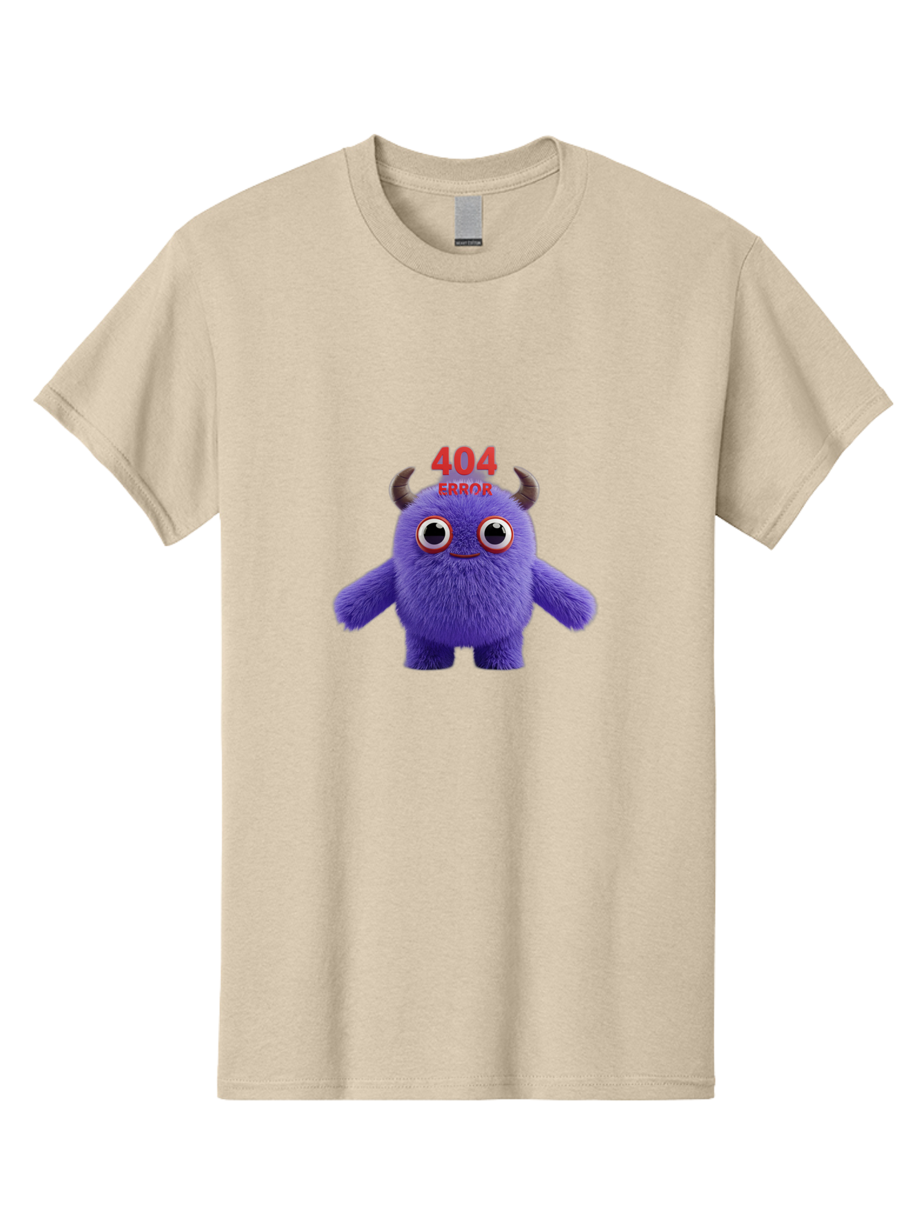 404-Error-9 Men'S Graphic Tee, 100% Cotton, Comfortable Casual Summer Wear, Machine Washable, Purple Monster With Horns, 404 Error Message, Cartoon Character, Funny Illustration, Error Page, Page Not Found, Playful Design, Whimsical Creature Baa083 13