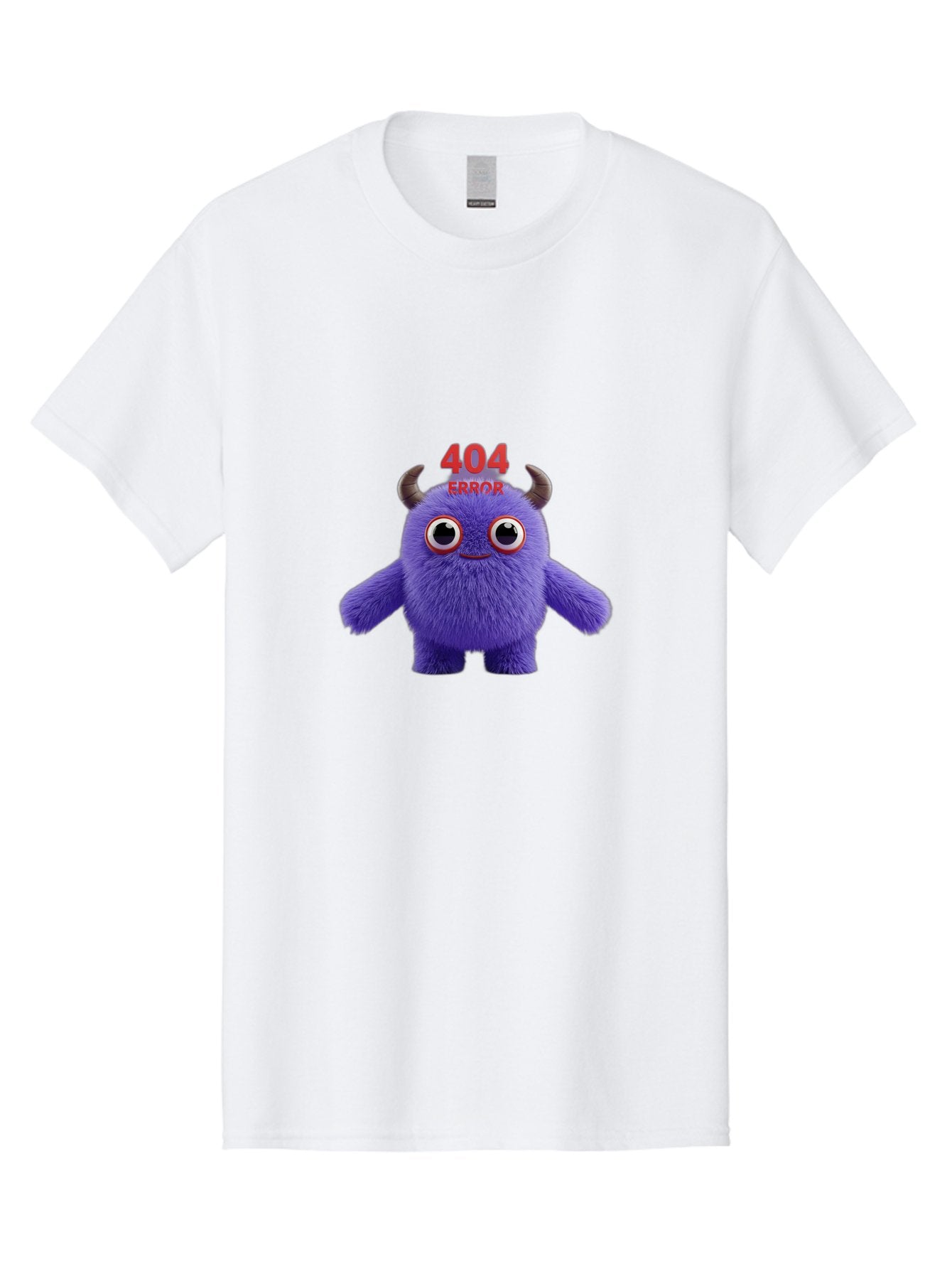 404-Error-9 Men'S Graphic Tee, 100% Cotton, Comfortable Casual Summer Wear, Machine Washable, Purple Monster With Horns, 404 Error Message, Cartoon Character, Funny Illustration, Error Page, Page Not Found, Playful Design, Whimsical Creature Baa083 10
