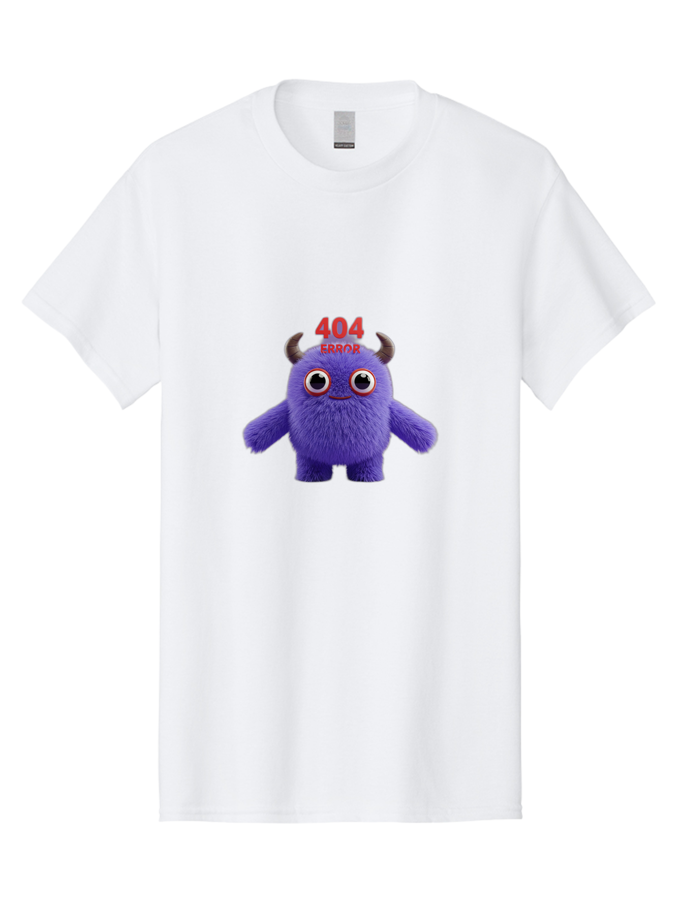 404-Error-9 Men'S Graphic Tee, 100% Cotton, Comfortable Casual Summer Wear, Machine Washable, Purple Monster With Horns, 404 Error Message, Cartoon Character, Funny Illustration, Error Page, Page Not Found, Playful Design, Whimsical Creature Baa083 27