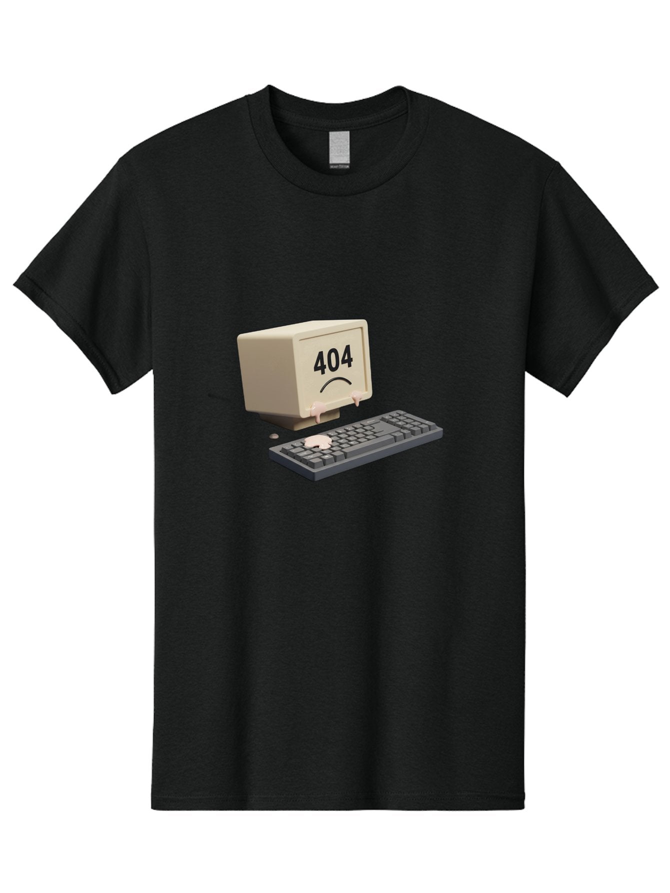 404-Error-Computer Men'S Graphic Tee, 100% Cotton, Comfortable Casual Summer Wear, Machine Washable, Computer Error, 404 Message, Frowning Face, Sad Computer, Technical Issue, Error Screen, Keyboard And Monitor, Digital Malfunction, Baa084 10