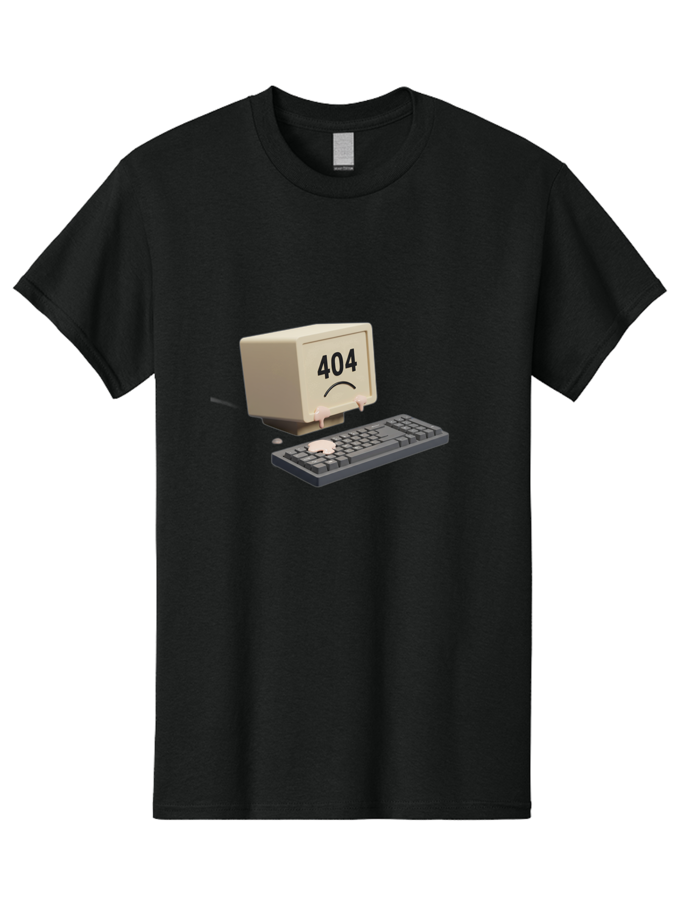 404-Error-Computer Men'S Graphic Tee, 100% Cotton, Comfortable Casual Summer Wear, Machine Washable, Computer Error, 404 Message, Frowning Face, Sad Computer, Technical Issue, Error Screen, Keyboard And Monitor, Digital Malfunction, Baa084 27