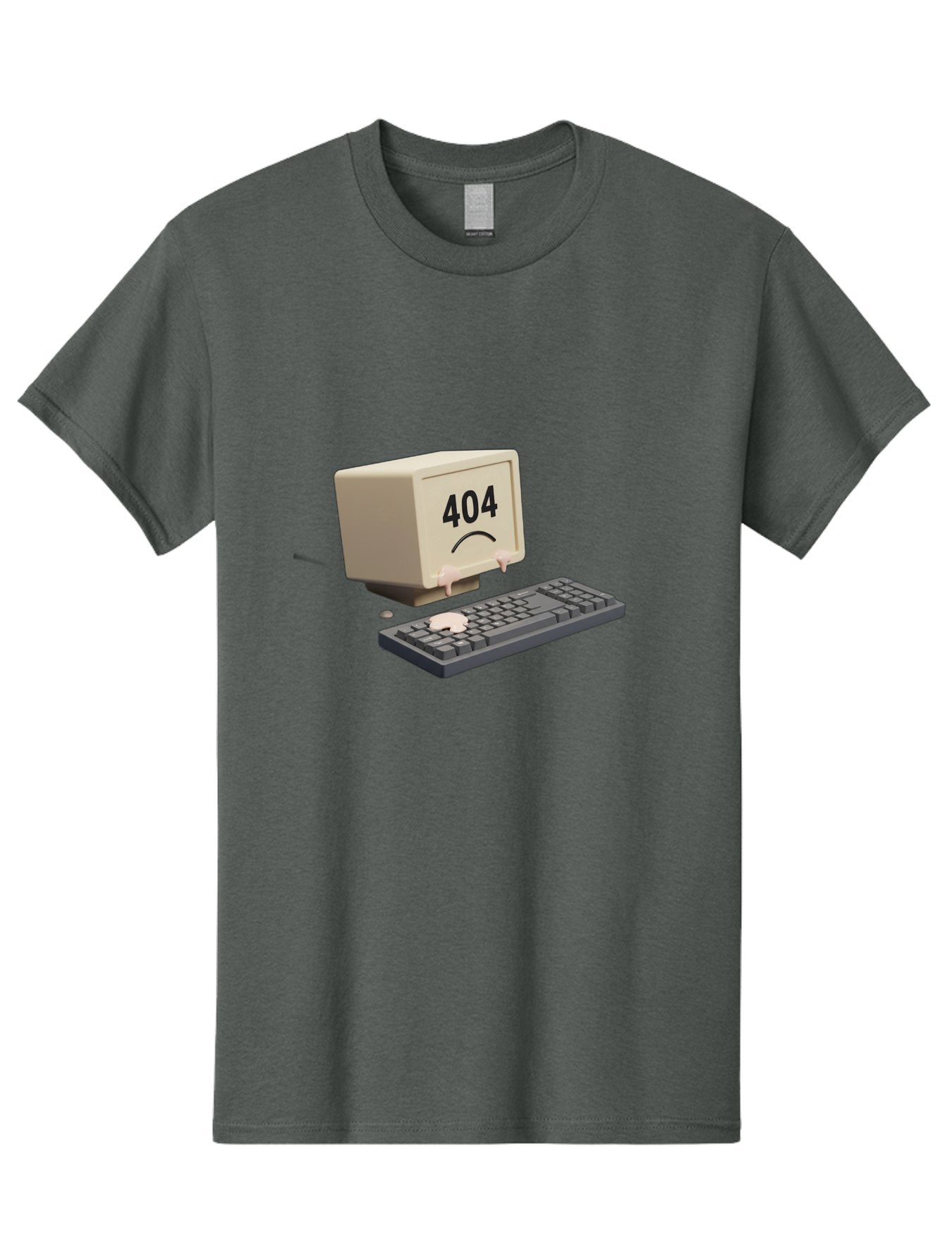 404-Error-Computer Men'S Graphic Tee, 100% Cotton, Comfortable Casual Summer Wear, Machine Washable, Computer Error, 404 Message, Frowning Face, Sad Computer, Technical Issue, Error Screen, Keyboard And Monitor, Digital Malfunction, Baa084 6