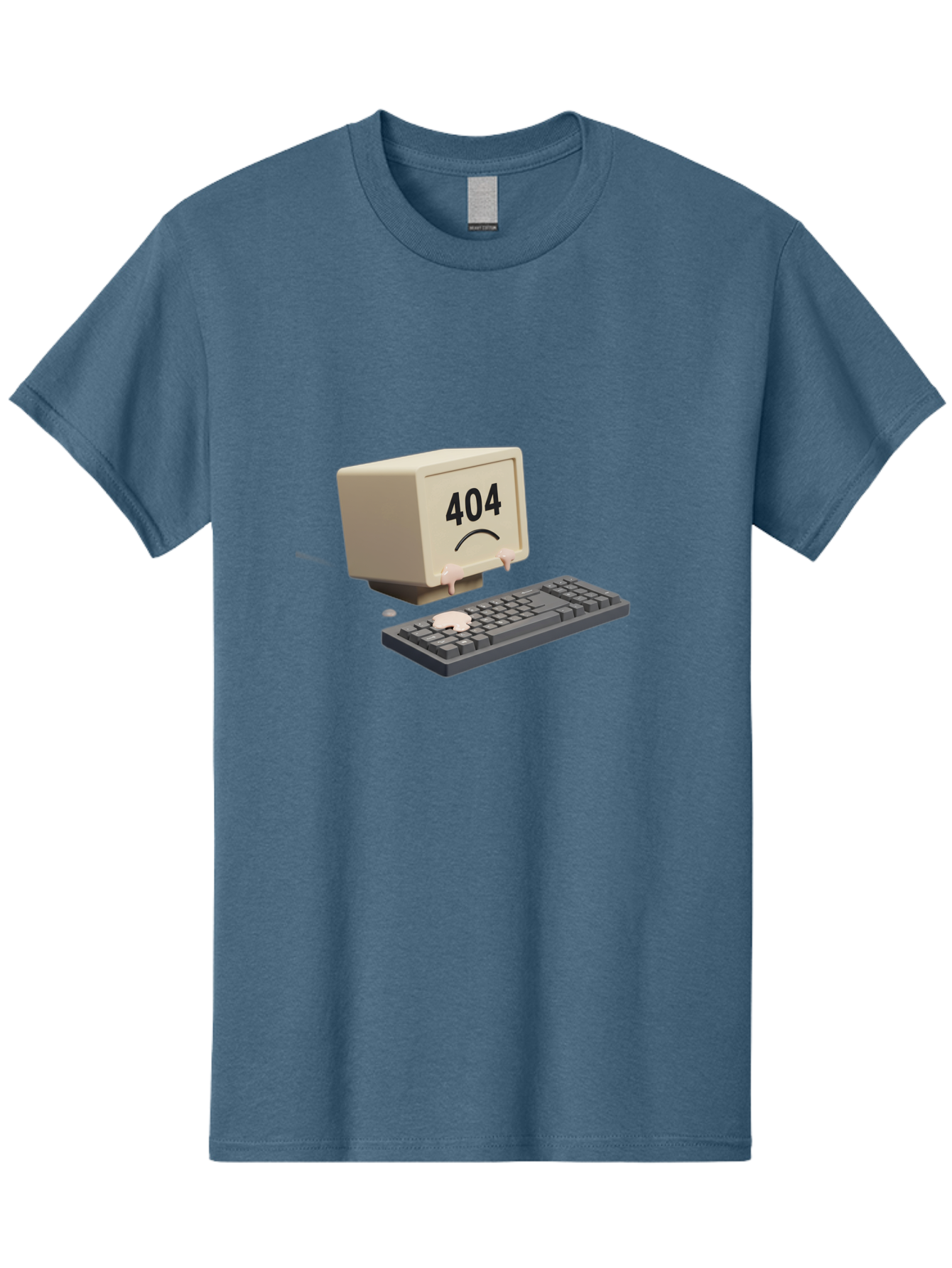 404-Error-Computer Men'S Graphic Tee, 100% Cotton, Comfortable Casual Summer Wear, Machine Washable, Computer Error, 404 Message, Frowning Face, Sad Computer, Technical Issue, Error Screen, Keyboard And Monitor, Digital Malfunction, Baa084 19