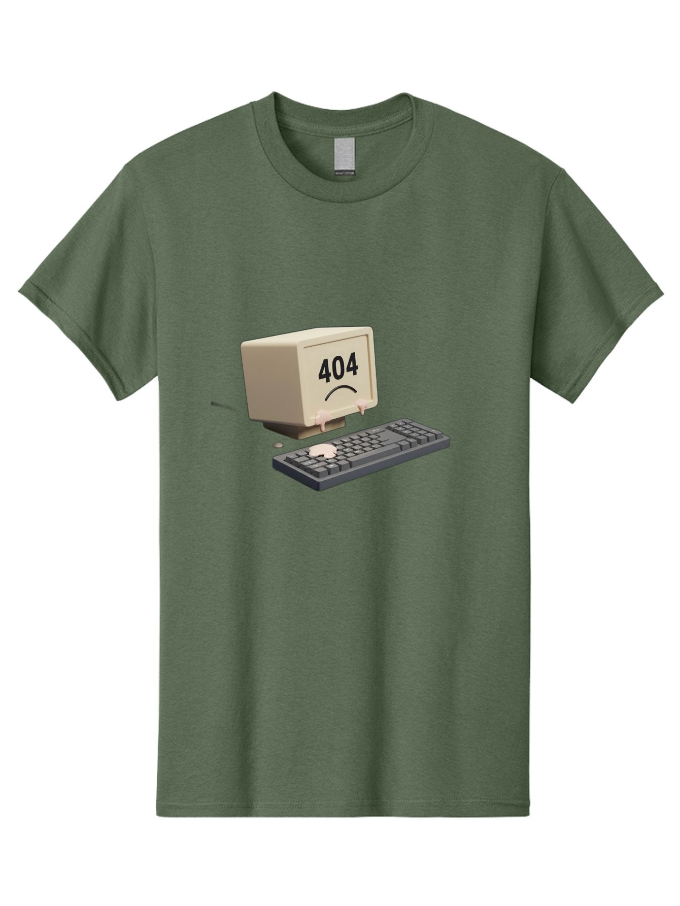 404-Error-Computer Men'S Graphic Tee, 100% Cotton, Comfortable Casual Summer Wear, Machine Washable, Computer Error, 404 Message, Frowning Face, Sad Computer, Technical Issue, Error Screen, Keyboard And Monitor, Digital Malfunction, Baa084 4