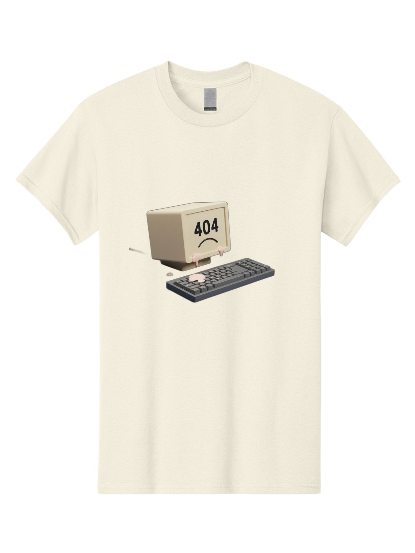 404-Error-Computer Men'S Graphic Tee, 100% Cotton, Comfortable Casual Summer Wear, Machine Washable, Computer Error, 404 Message, Frowning Face, Sad Computer, Technical Issue, Error Screen, Keyboard And Monitor, Digital Malfunction, Baa084 8