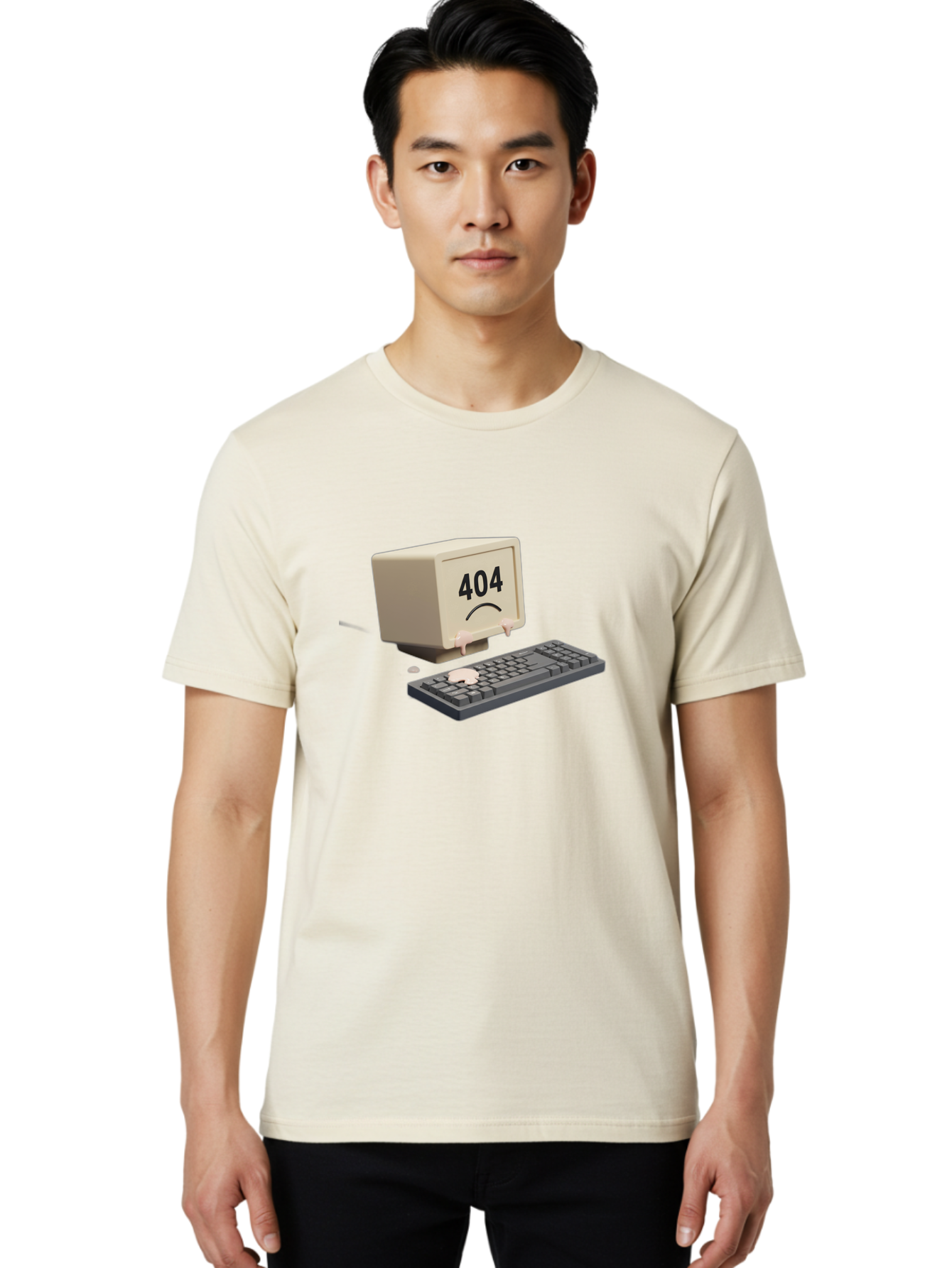 404-Error-Computer Men'S Graphic Tee, 100% Cotton, Comfortable Casual Summer Wear, Machine Washable, Computer Error, 404 Message, Frowning Face, Sad Computer, Technical Issue, Error Screen, Keyboard And Monitor, Digital Malfunction, Baa084 12