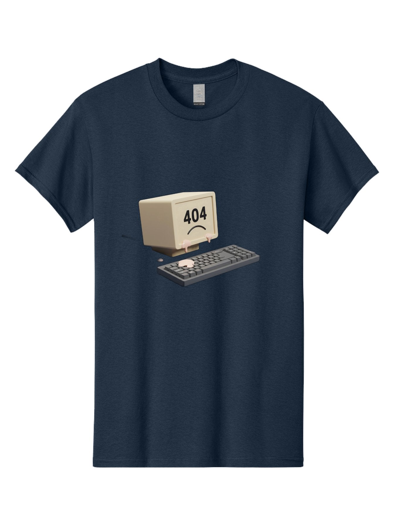 404-Error-Computer Men'S Graphic Tee, 100% Cotton, Comfortable Casual Summer Wear, Machine Washable, Computer Error, 404 Message, Frowning Face, Sad Computer, Technical Issue, Error Screen, Keyboard And Monitor, Digital Malfunction, Baa084 15
