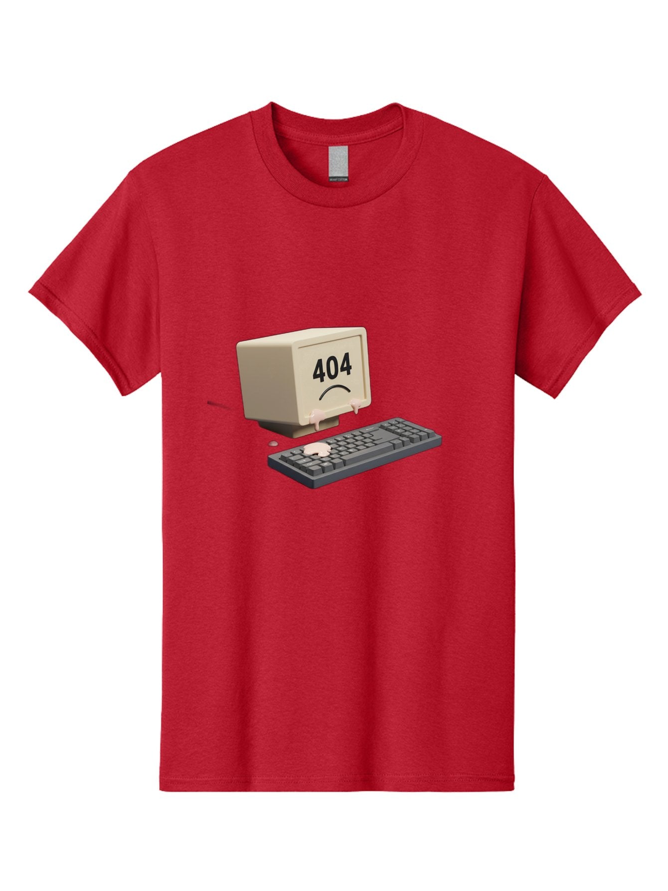 404-Error-Computer Men'S Graphic Tee, 100% Cotton, Comfortable Casual Summer Wear, Machine Washable, Computer Error, 404 Message, Frowning Face, Sad Computer, Technical Issue, Error Screen, Keyboard And Monitor, Digital Malfunction, Baa084 9