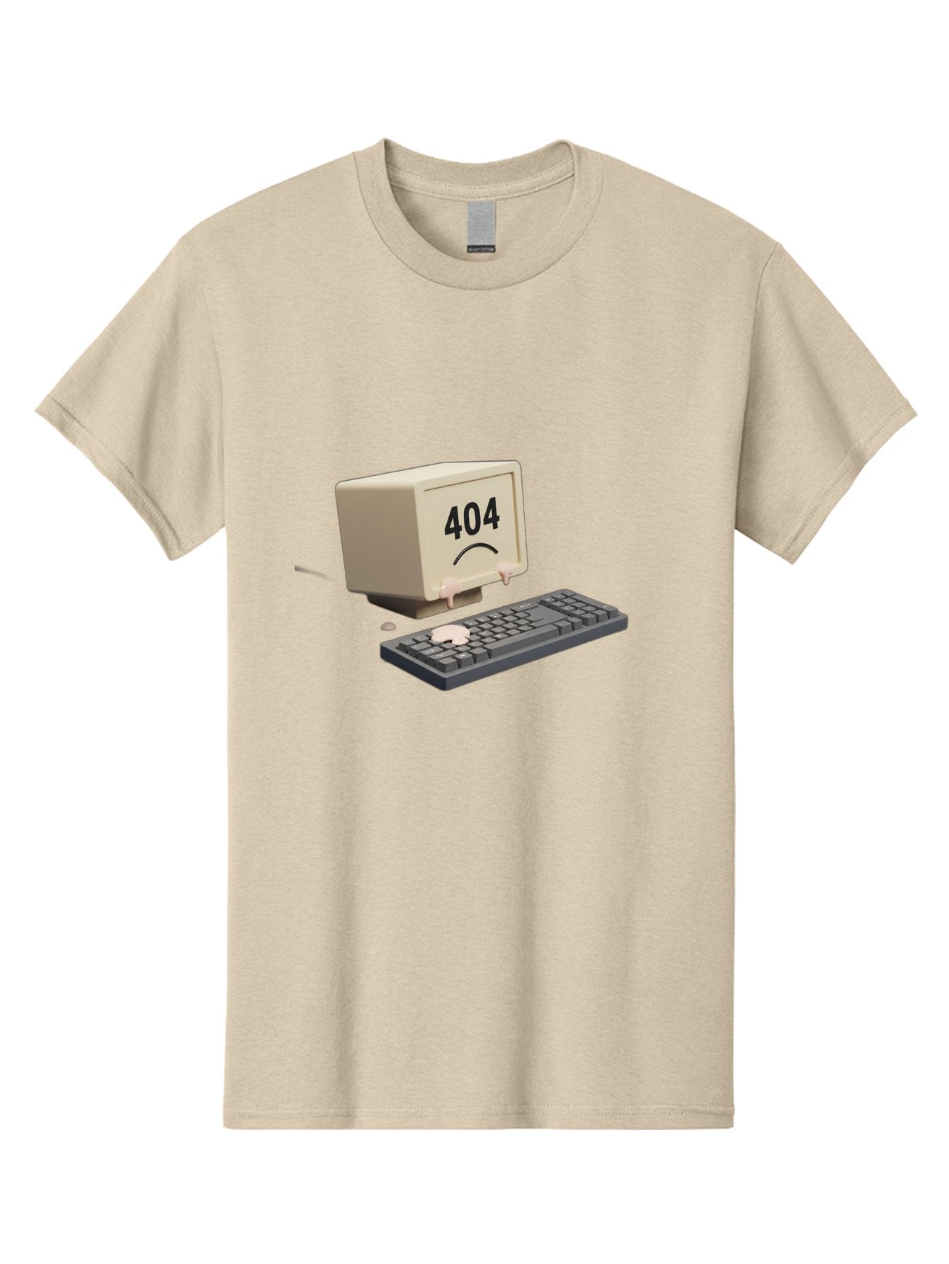 404-Error-Computer Men'S Graphic Tee, 100% Cotton, Comfortable Casual Summer Wear, Machine Washable, Computer Error, 404 Message, Frowning Face, Sad Computer, Technical Issue, Error Screen, Keyboard And Monitor, Digital Malfunction, Baa084 14