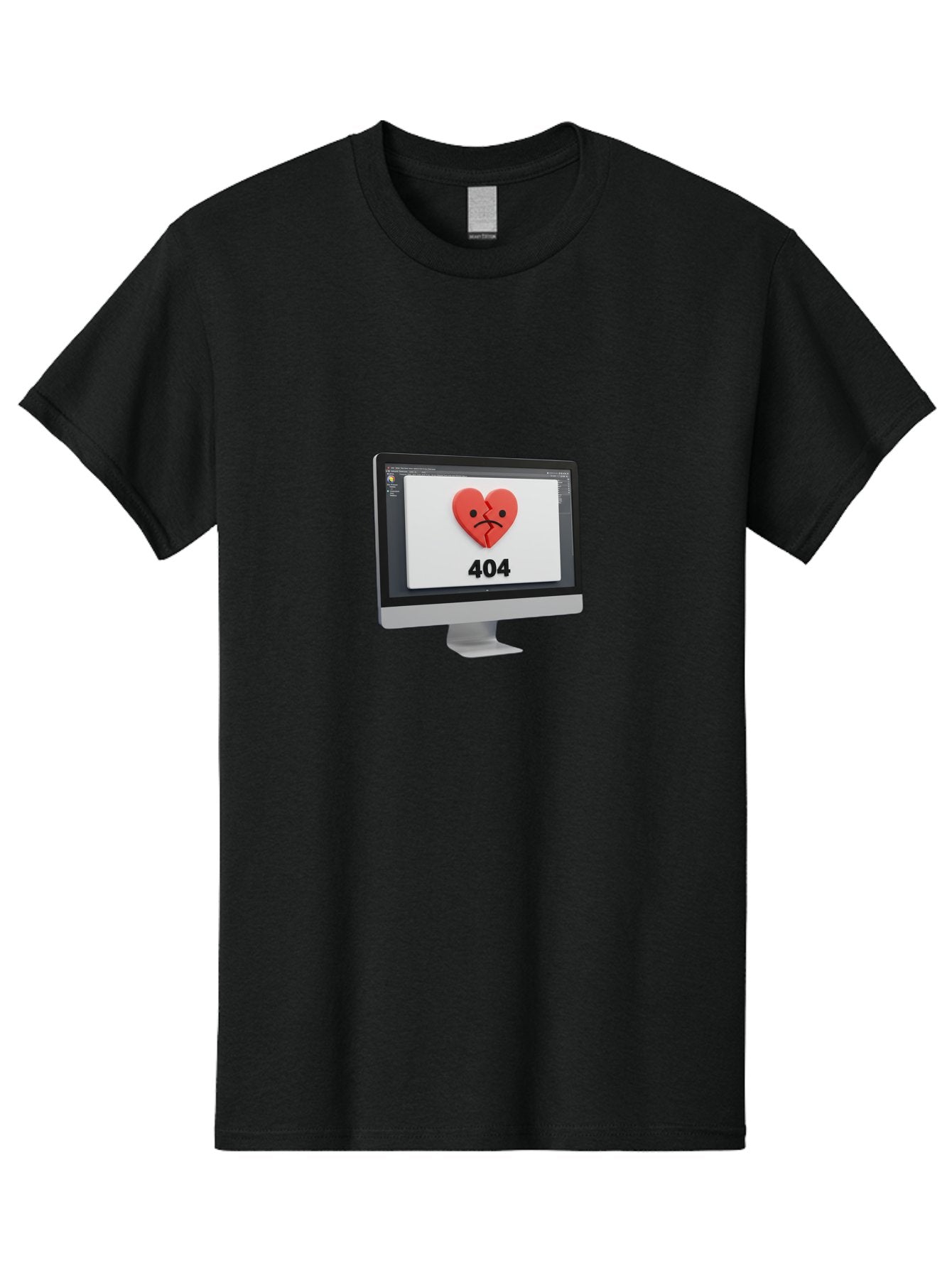 404-Error-Heart Men'S Graphic Tee, 100% Cotton, Comfortable Casual Summer Wear, Machine Washable, 404 Error Page, Broken Heart, Sad Face, Heartbreak Symbol, Webpage Not Found, Technical Issue, Error Message, Frustrated User Baa085 3
