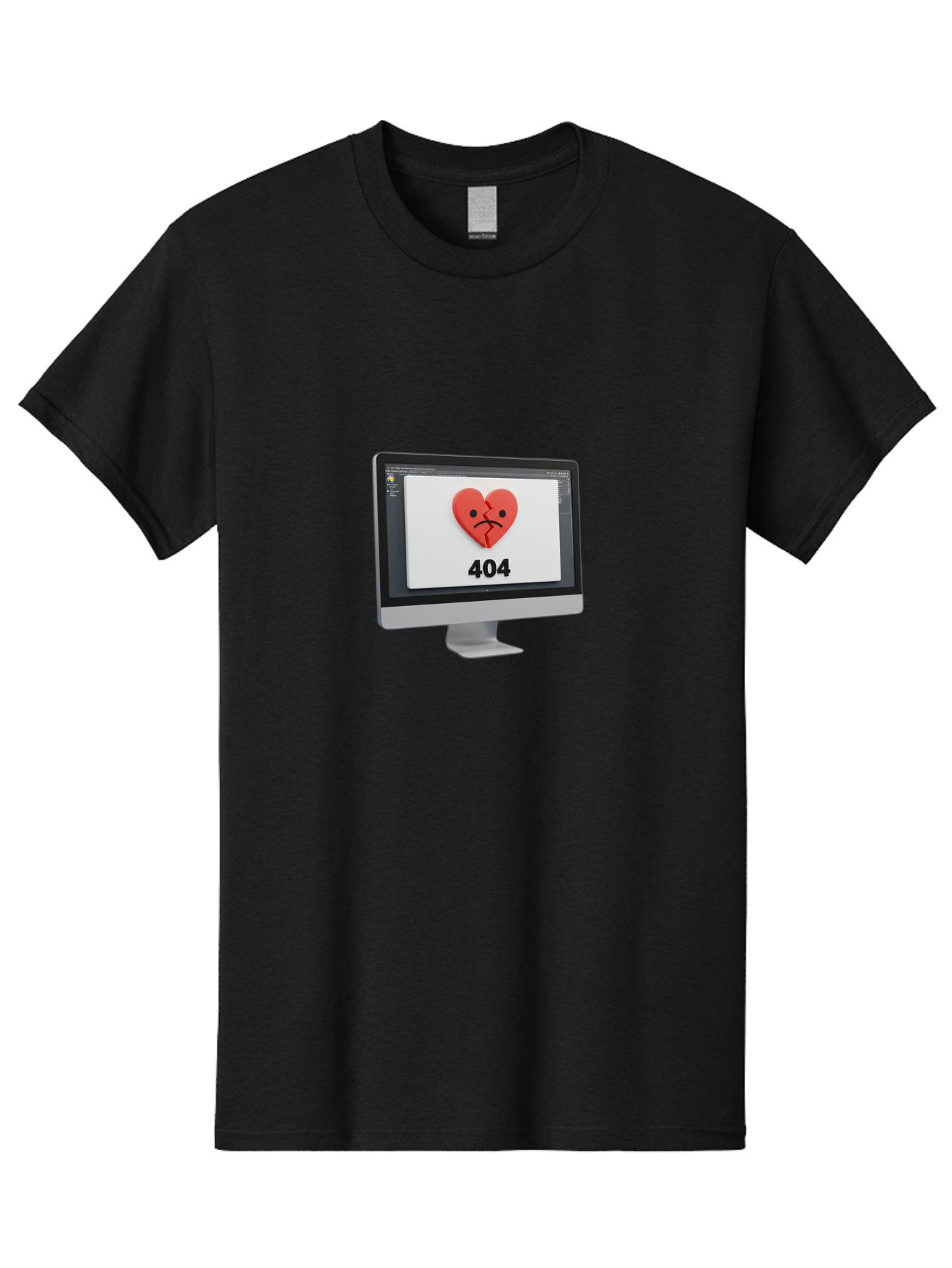 404-Error-Heart Men'S Graphic Tee, 100% Cotton, Comfortable Casual Summer Wear, Machine Washable, 404 Error Page, Broken Heart, Sad Face, Heartbreak Symbol, Webpage Not Found, Technical Issue, Error Message, Frustrated User Baa085 17
