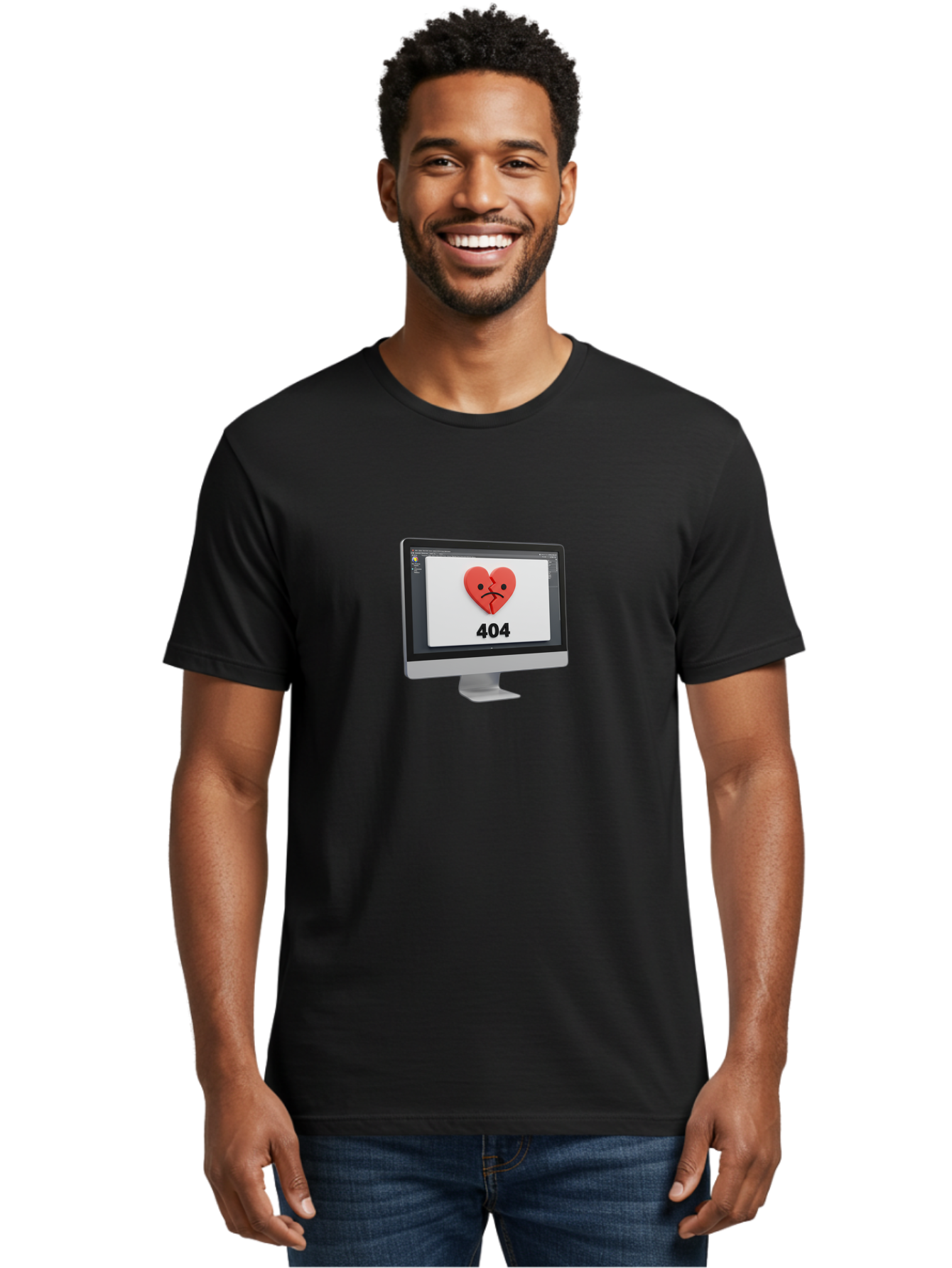 404-Error-Heart Men'S Graphic Tee, 100% Cotton, Comfortable Casual Summer Wear, Machine Washable, 404 Error Page, Broken Heart, Sad Face, Heartbreak Symbol, Webpage Not Found, Technical Issue, Error Message, Frustrated User Baa085 18