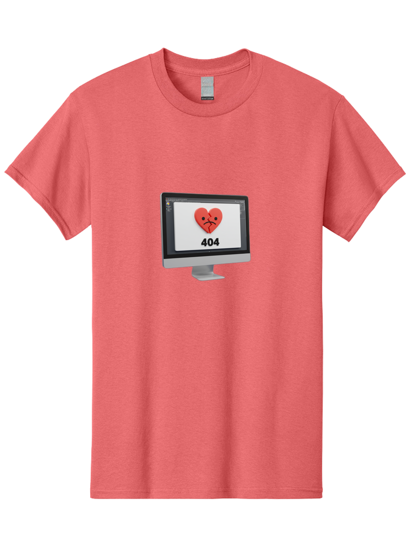 404-Error-Heart Men'S Graphic Tee, 100% Cotton, Comfortable Casual Summer Wear, Machine Washable, 404 Error Page, Broken Heart, Sad Face, Heartbreak Symbol, Webpage Not Found, Technical Issue, Error Message, Frustrated User Baa085 25