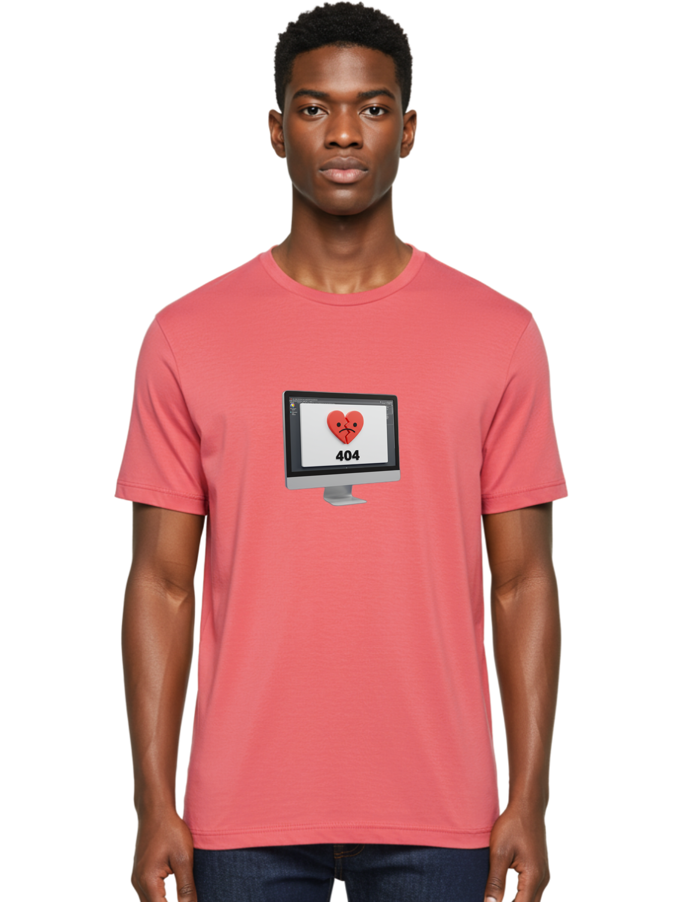 404-Error-Heart Men'S Graphic Tee, 100% Cotton, Comfortable Casual Summer Wear, Machine Washable, 404 Error Page, Broken Heart, Sad Face, Heartbreak Symbol, Webpage Not Found, Technical Issue, Error Message, Frustrated User Baa085 26
