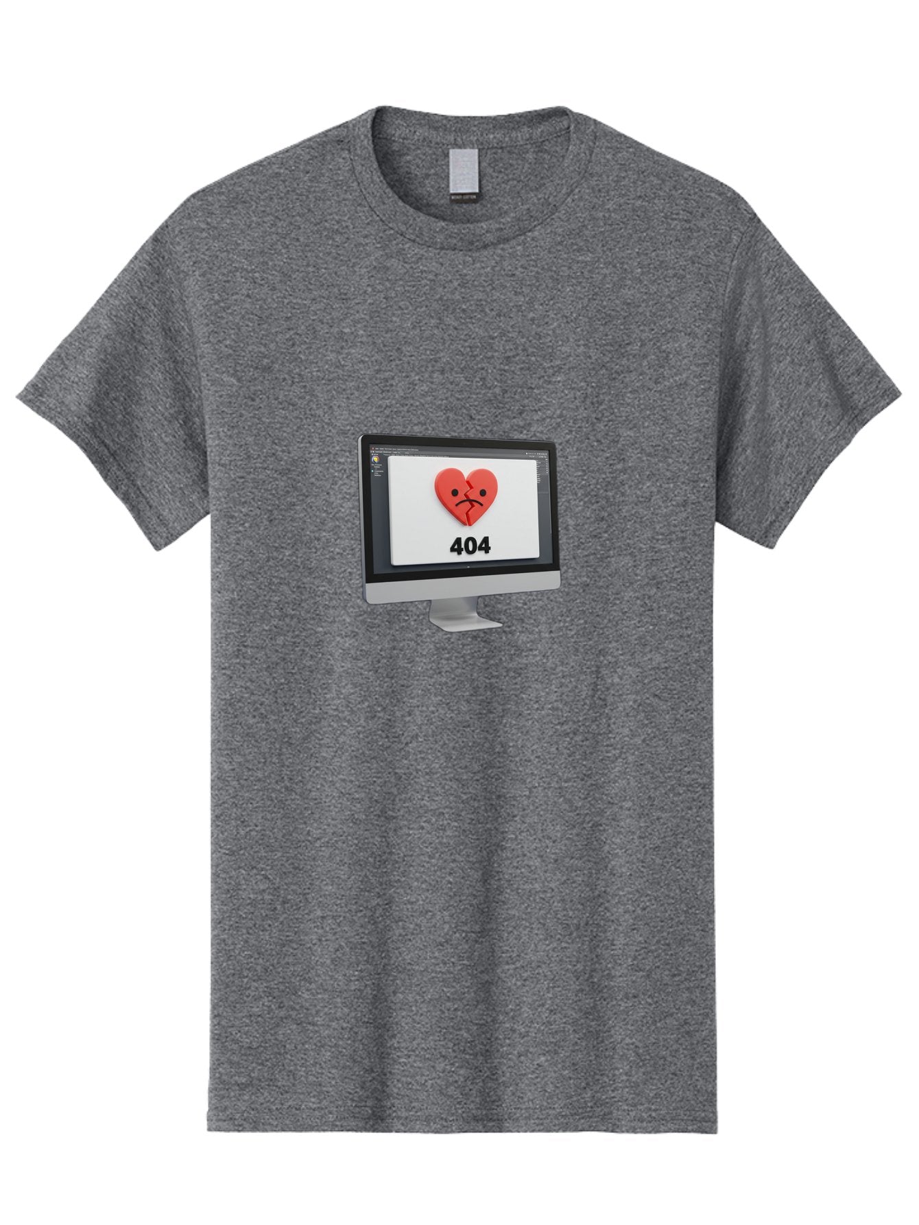 404-Error-Heart Men'S Graphic Tee, 100% Cotton, Comfortable Casual Summer Wear, Machine Washable, 404 Error Page, Broken Heart, Sad Face, Heartbreak Symbol, Webpage Not Found, Technical Issue, Error Message, Frustrated User Baa085 8