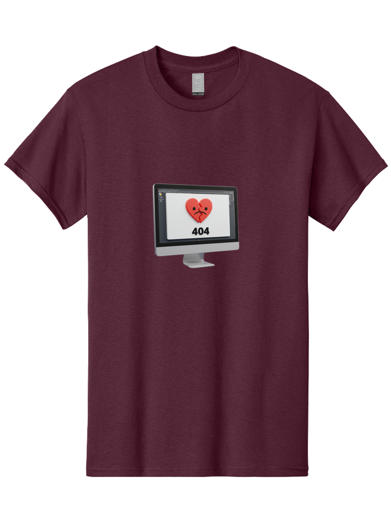 404-Error-Heart Men'S Graphic Tee, 100% Cotton, Comfortable Casual Summer Wear, Machine Washable, 404 Error Page, Broken Heart, Sad Face, Heartbreak Symbol, Webpage Not Found, Technical Issue, Error Message, Frustrated User Baa085 3