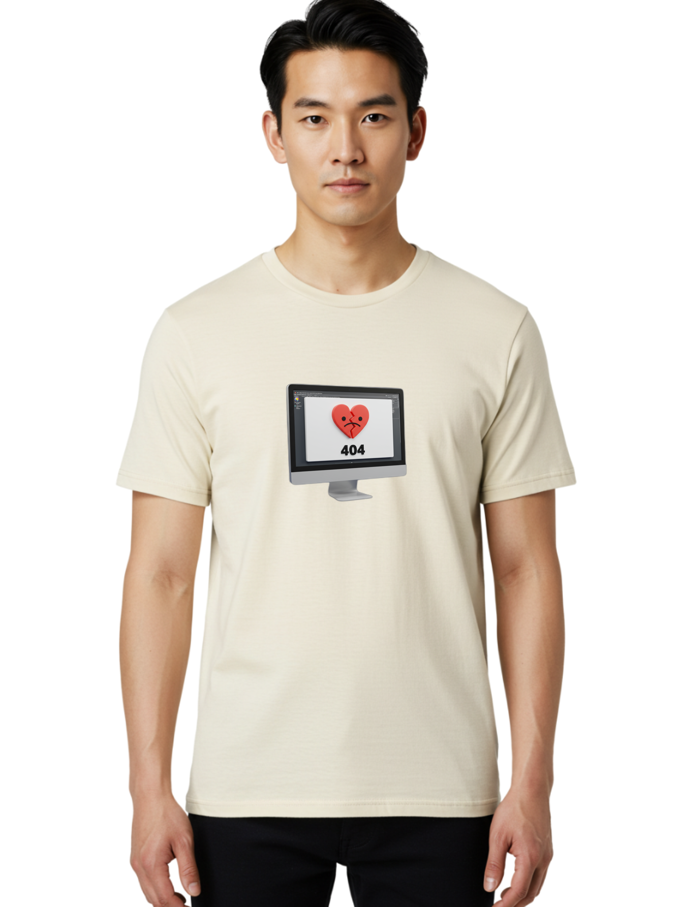 404-Error-Heart Men'S Graphic Tee, 100% Cotton, Comfortable Casual Summer Wear, Machine Washable, 404 Error Page, Broken Heart, Sad Face, Heartbreak Symbol, Webpage Not Found, Technical Issue, Error Message, Frustrated User Baa085 10