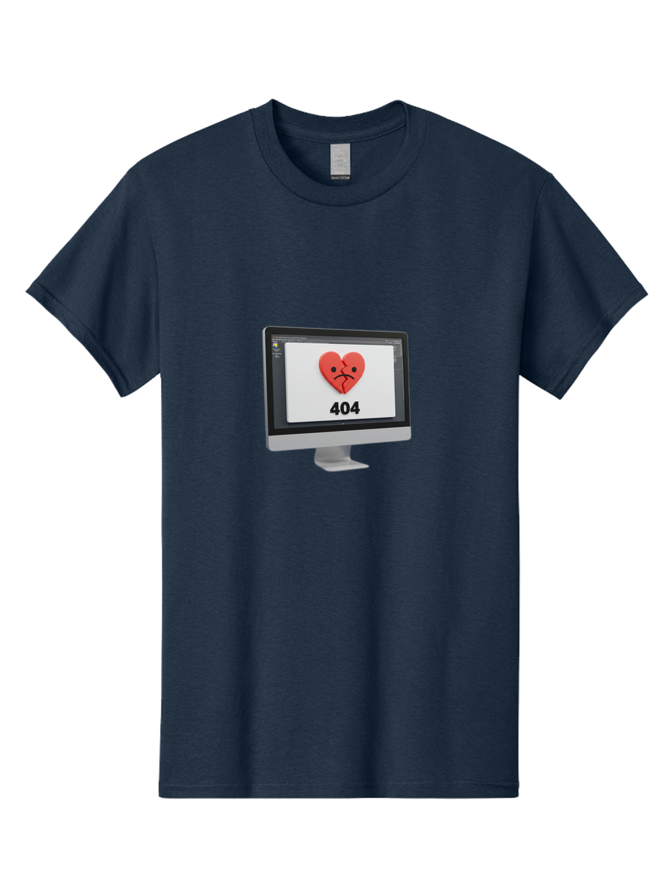 404-Error-Heart Men'S Graphic Tee, 100% Cotton, Comfortable Casual Summer Wear, Machine Washable, 404 Error Page, Broken Heart, Sad Face, Heartbreak Symbol, Webpage Not Found, Technical Issue, Error Message, Frustrated User Baa085