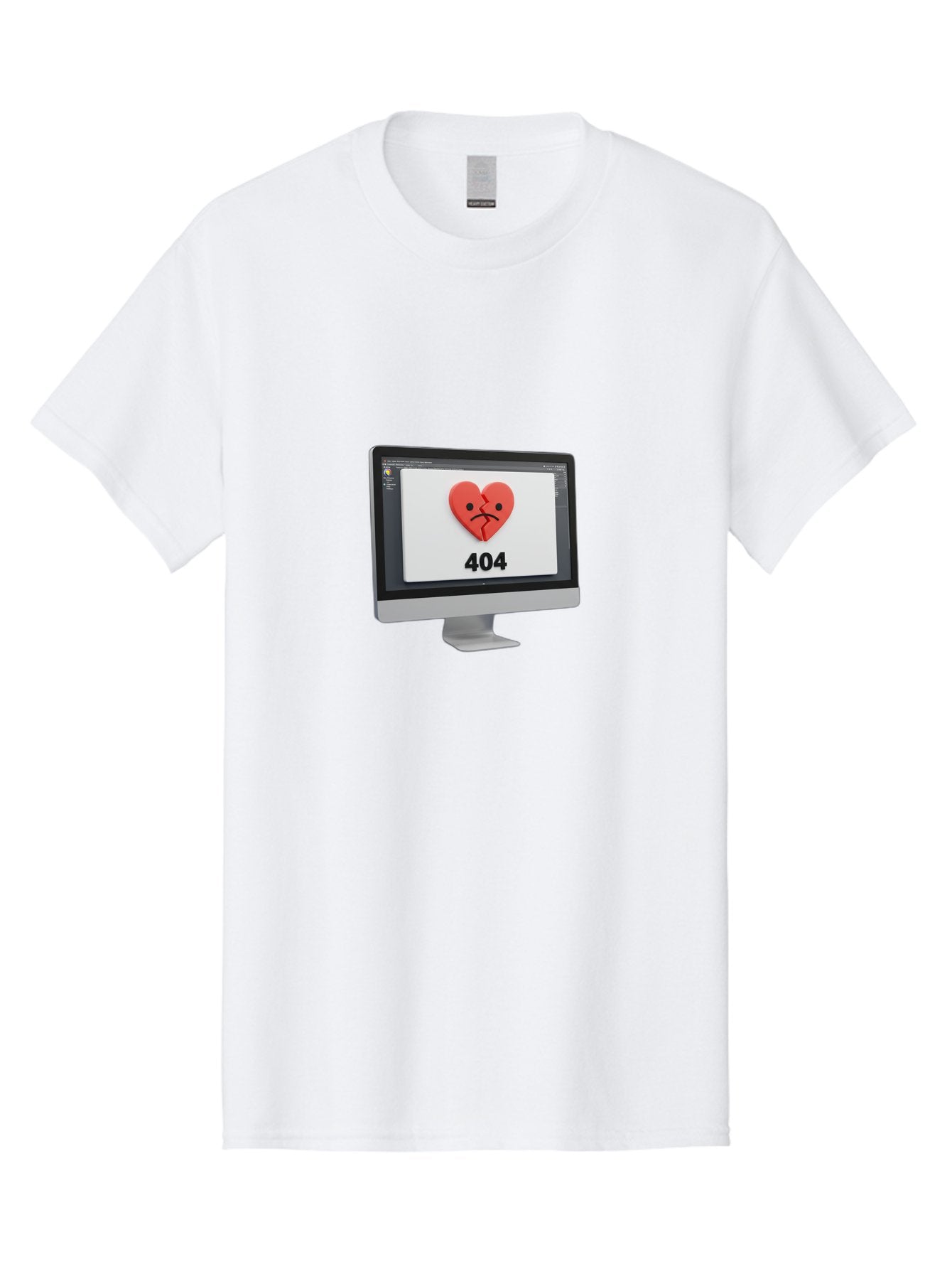 404-Error-Heart Men'S Graphic Tee, 100% Cotton, Comfortable Casual Summer Wear, Machine Washable, 404 Error Page, Broken Heart, Sad Face, Heartbreak Symbol, Webpage Not Found, Technical Issue, Error Message, Frustrated User Baa085 4