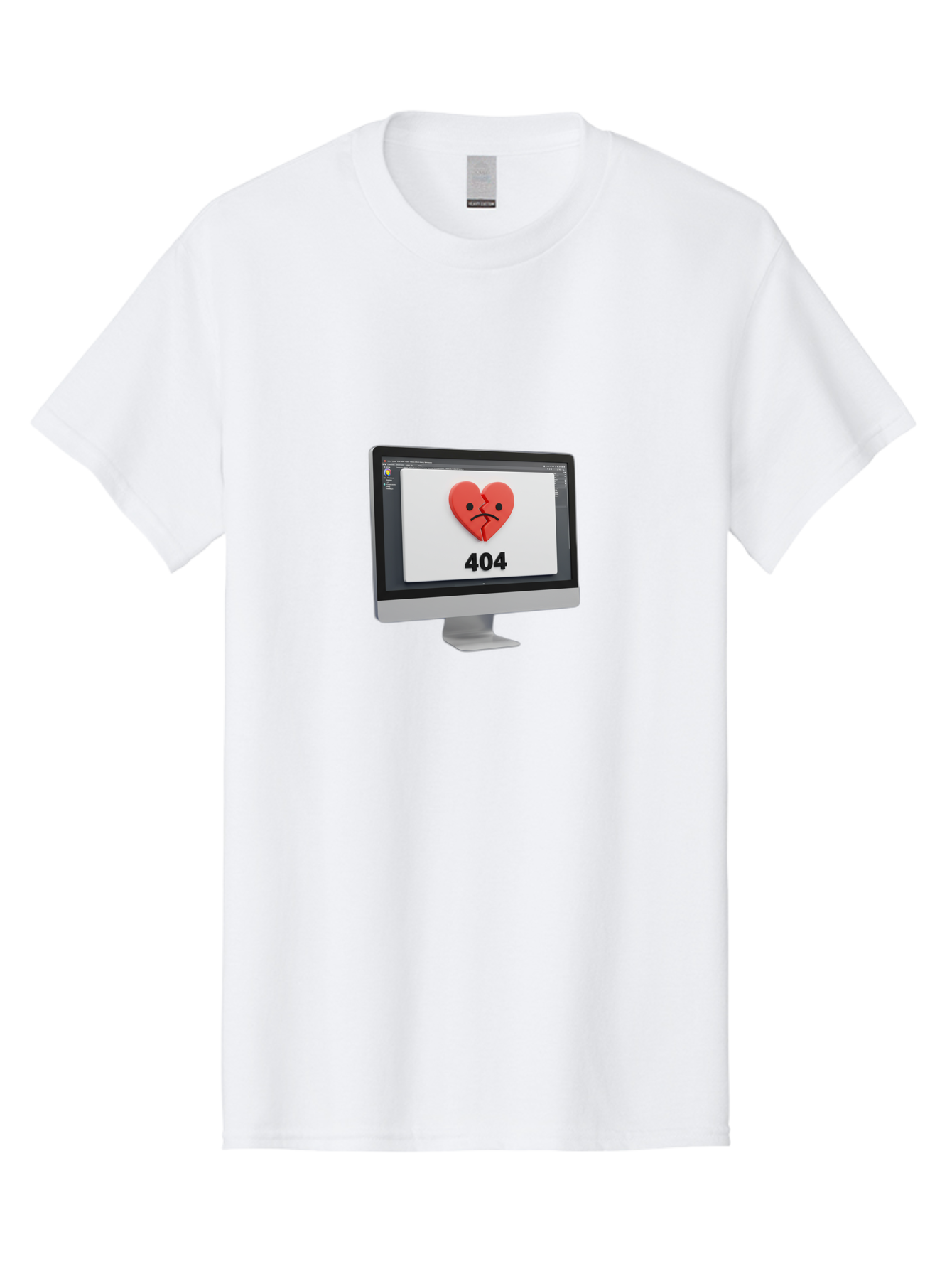 404-Error-Heart Men'S Graphic Tee, 100% Cotton, Comfortable Casual Summer Wear, Machine Washable, 404 Error Page, Broken Heart, Sad Face, Heartbreak Symbol, Webpage Not Found, Technical Issue, Error Message, Frustrated User Baa085 23