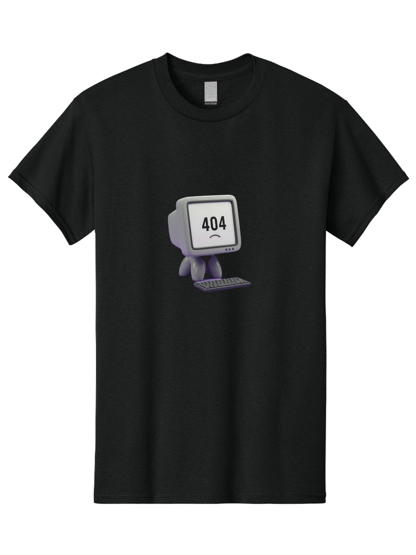 404-Error-Monitor Men'S Graphic Tee, 100% Cotton, Comfortable Casual Summer Wear, Machine Washable, 404 Error Message, Computer With Sad Face, Broken Link, Website Not Found, Error Page, Technical Issue, Webpage Unavailable, Sad Emoticon, Baa086 15