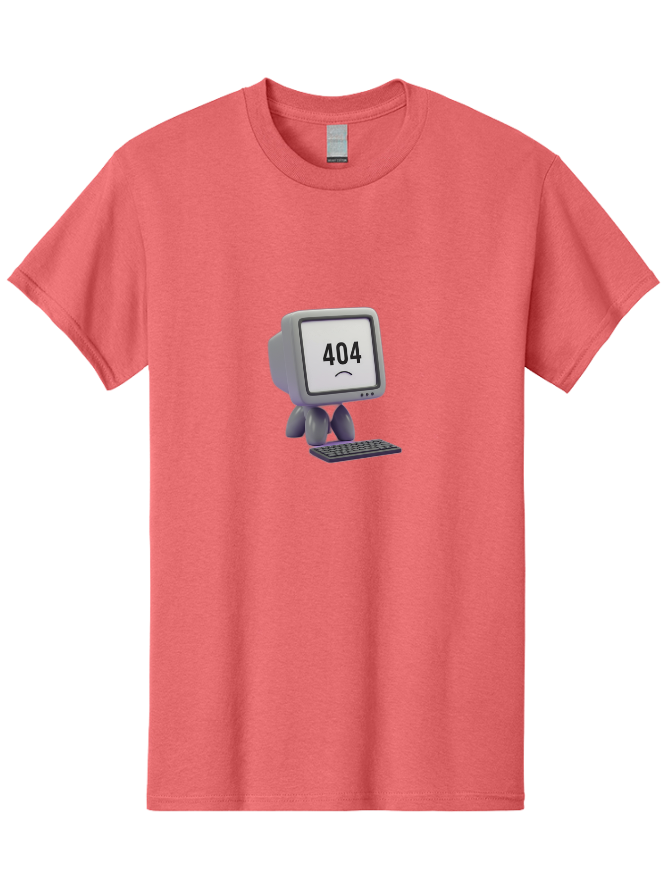 404-Error-Monitor Men'S Graphic Tee, 100% Cotton, Comfortable Casual Summer Wear, Machine Washable, 404 Error Message, Computer With Sad Face, Broken Link, Website Not Found, Error Page, Technical Issue, Webpage Unavailable, Sad Emoticon, Baa086 5